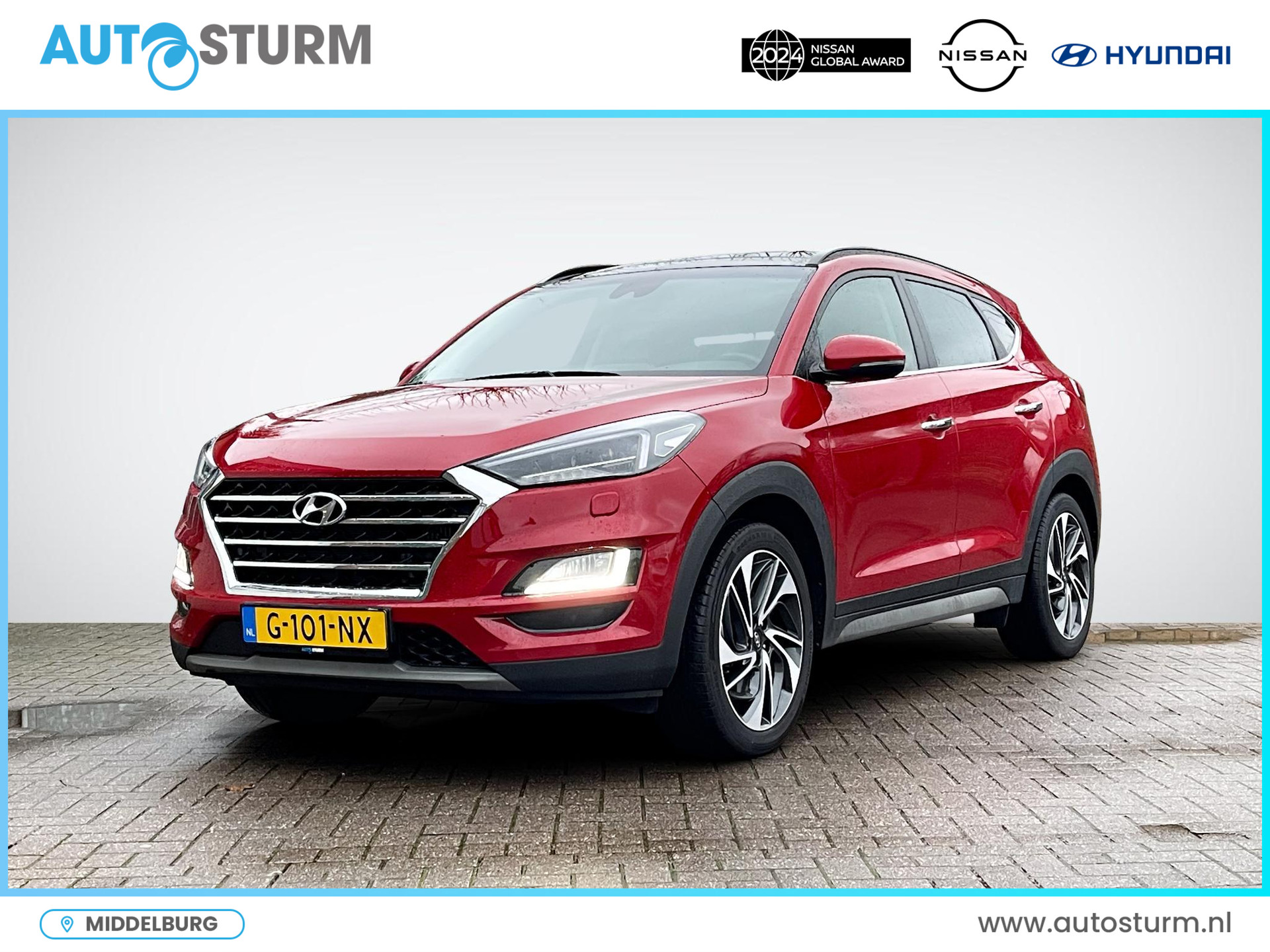 Hyundai Tucson 1.6 T-GDI 4WD Premium Sky | Trekhaak | Panoramadak | Leder | Navigatie | 360° Camera | Apple Carplay/Anrdoid Auto | Stuur- + Stoelverwarming | Rijklaarprijs!