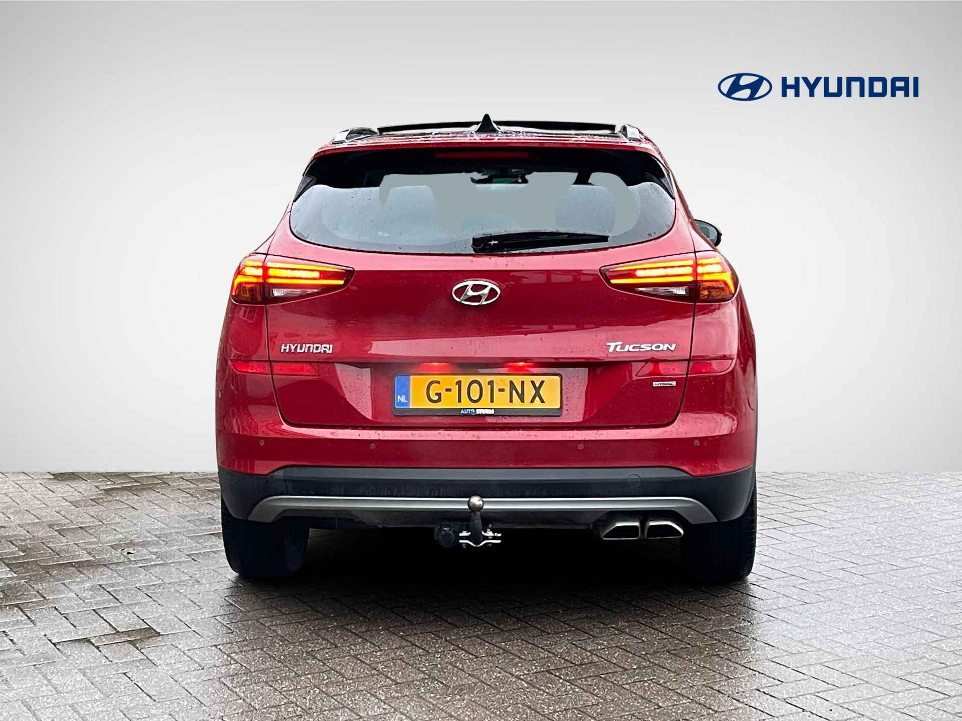 Hyundai Tucson 1.6 T-GDI 4WD Premium Sky | Trekhaak | Panoramadak | Leder | Navigatie | 360° Camera | Apple Carplay/Anrdoid Auto | Stuur- + Stoelverwarming | Rijklaarprijs! - 5/34