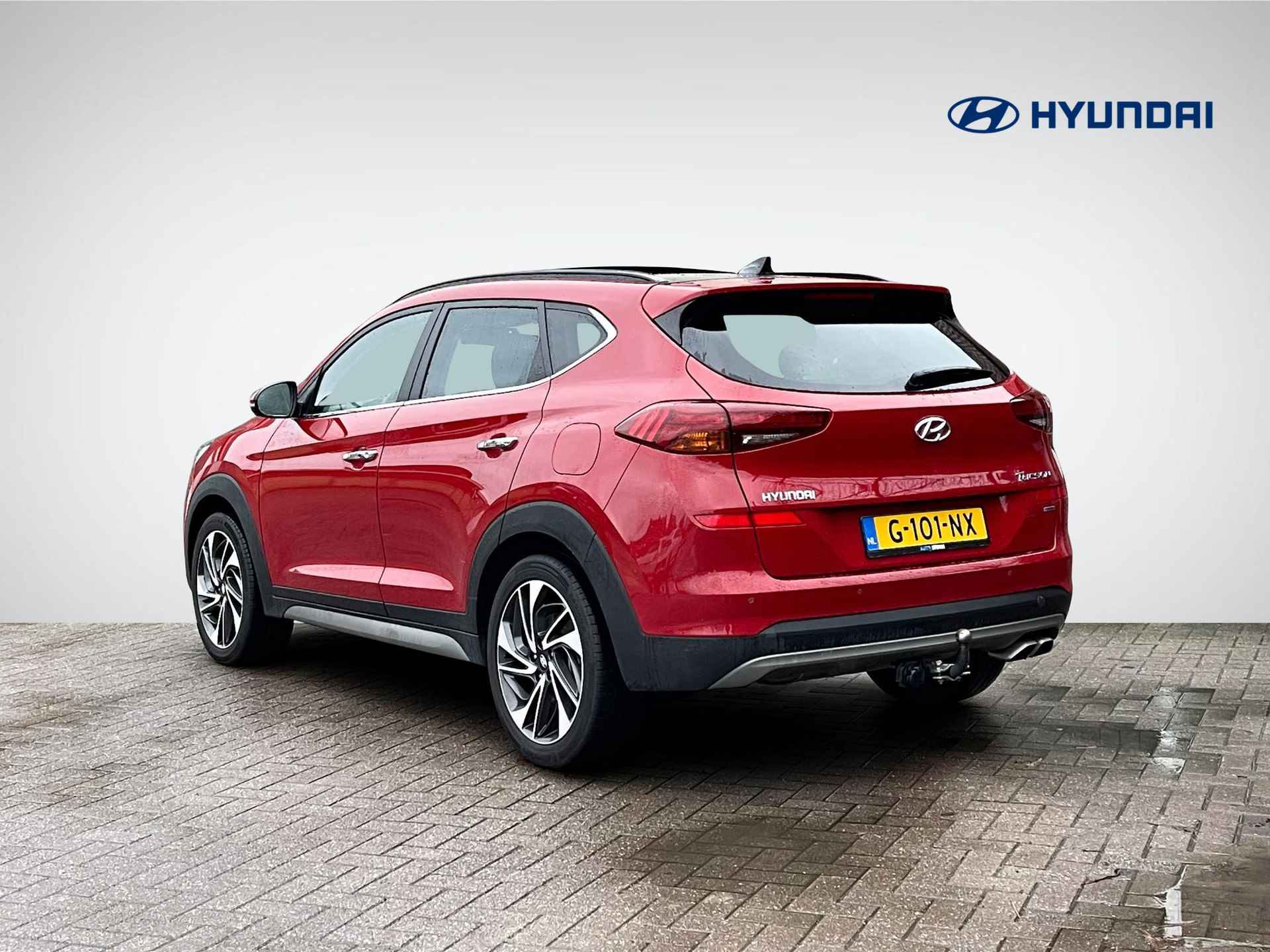 Hyundai Tucson 1.6 T-GDI 4WD Premium Sky | Trekhaak | Panoramadak | Leder | Navigatie | 360° Camera | Apple Carplay/Anrdoid Auto | Stuur- + Stoelverwarming | Rijklaarprijs! - 6/34