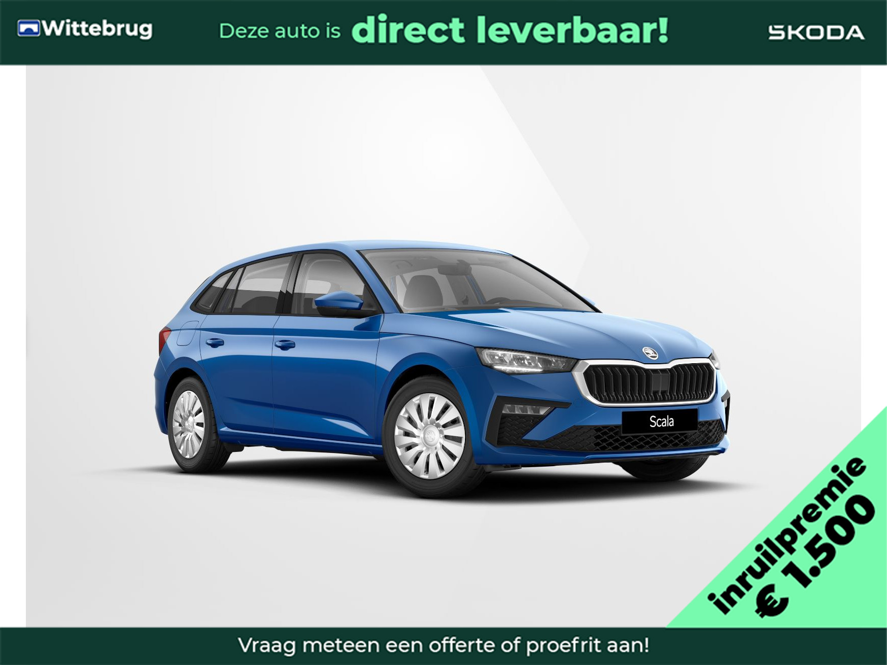 Škoda Scala 1.0 TSI Essence 1500,- Euro inruilpremie / Private lease vanaf 449,- per maand