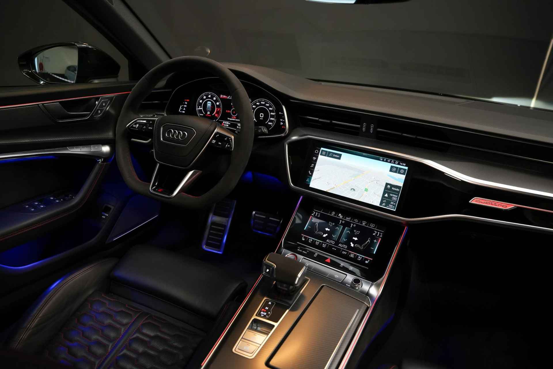 Audi A6 Avant RS6 600pk TFSI quattro |BTW|dynamic plus|keramisch|B&O Advanced|luchtvering|dynamic steering|22 inch ABT|panoramadak|HUD|stoelventilatie|nightvision|matrix| - 13/50