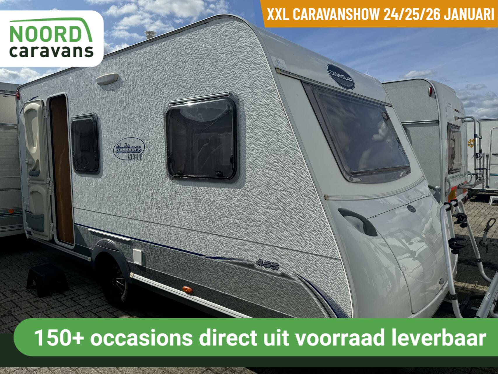 CARAVELAIR 455 AMBIANCE ISABELLA VOORTENT + DWARSBED