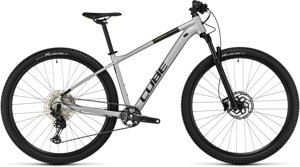 CUBE ATTENTION SLX Heren Silvergrey/Lime 56cm XL 2023