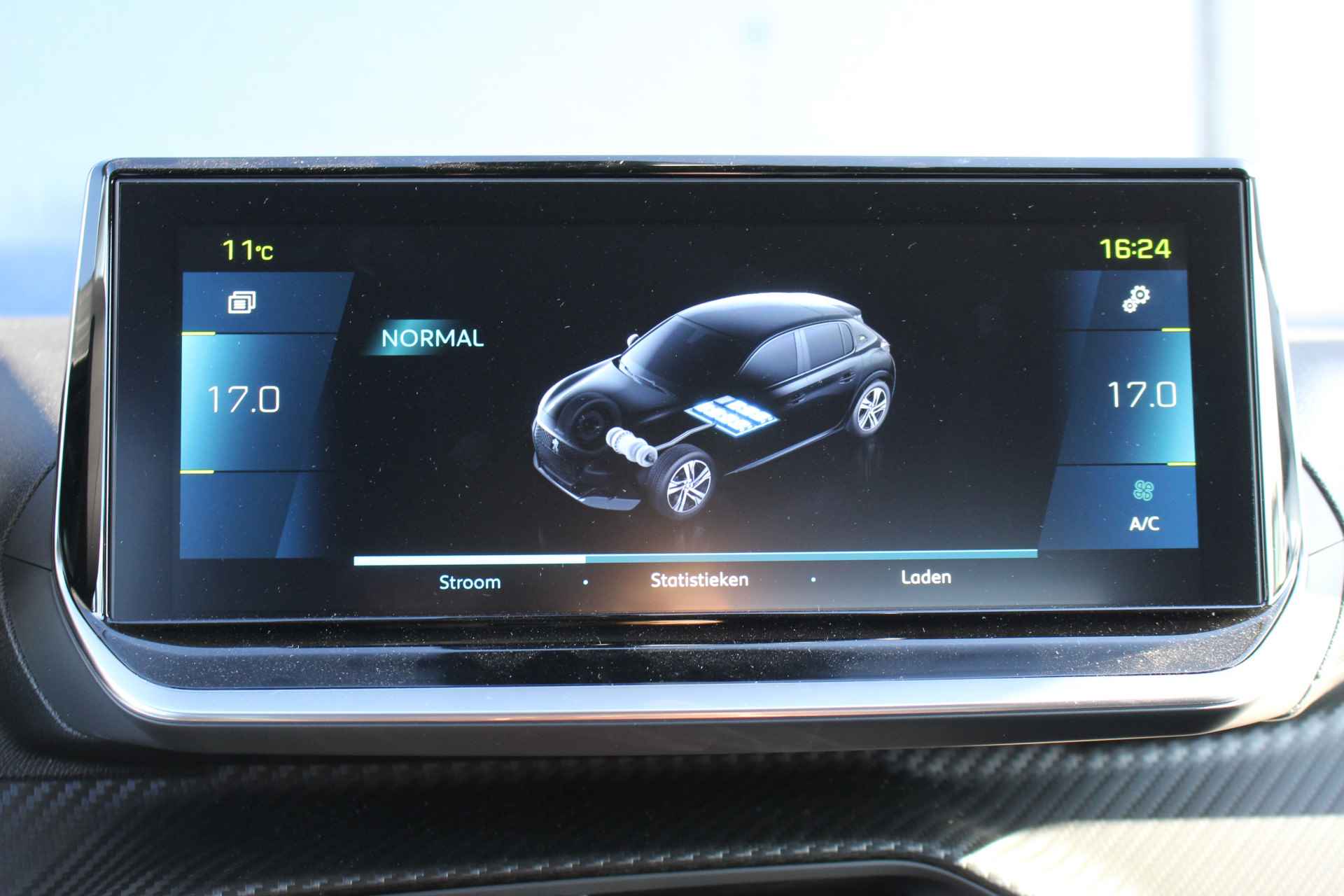 Peugeot e-208 Allure Pack | 3D Nav. + Display | Full LED | Cam | Half leder | LMV 16'' | PDC | Carplay | Climate & - 28/52
