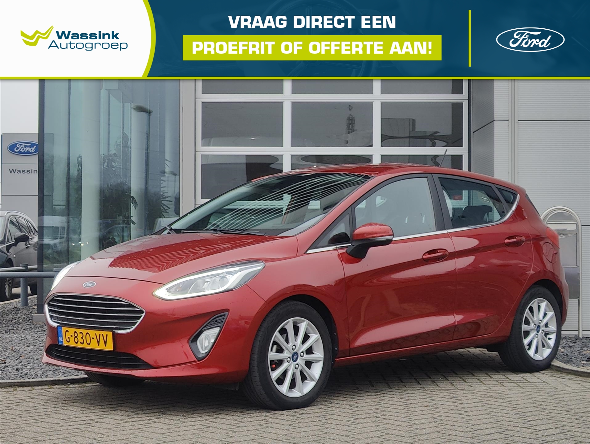 Ford Fiesta 1.0 EcoBoost 95pk 5dr Titanium | Carplay | Climate control | 16 inch LM Velgen