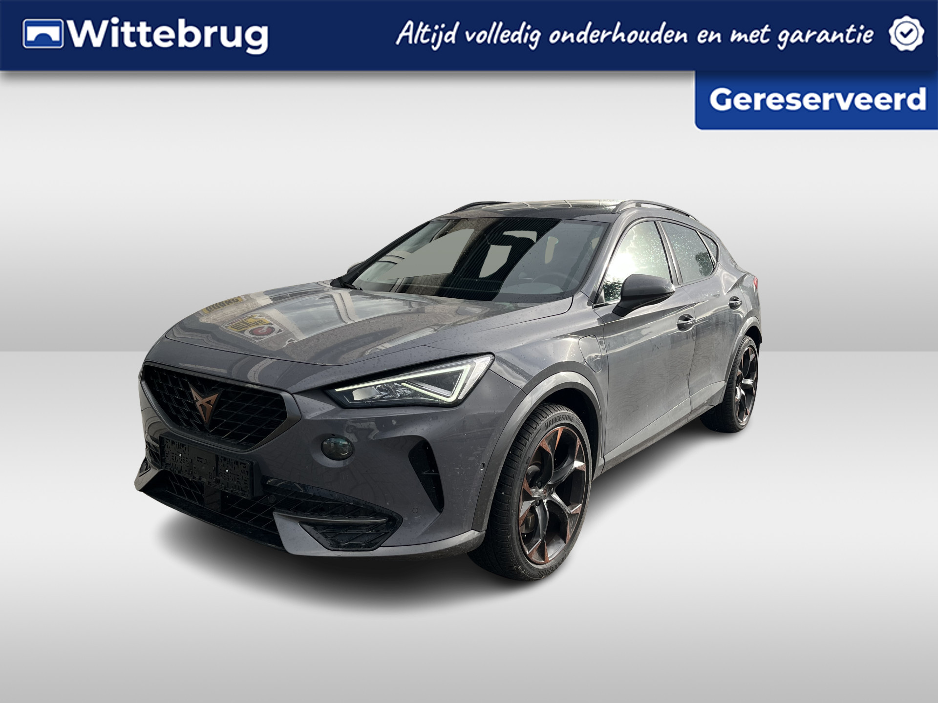 CUPRA Formentor 1.4 e-Hybrid VZ Performance / AUTOMAAT/ 245 PK/ PANO/ TREKHAAK/ CAMERA/ PARK. SENSOREN/ MEMORY SEATS/ MATRIX/ DODE HOEK/ KEYLESS/ STOEL EN STUUR VERWARM./ ADAPT. CRUISE/ APP CONNECT/ NAVI/ CLIMA/ DAB/