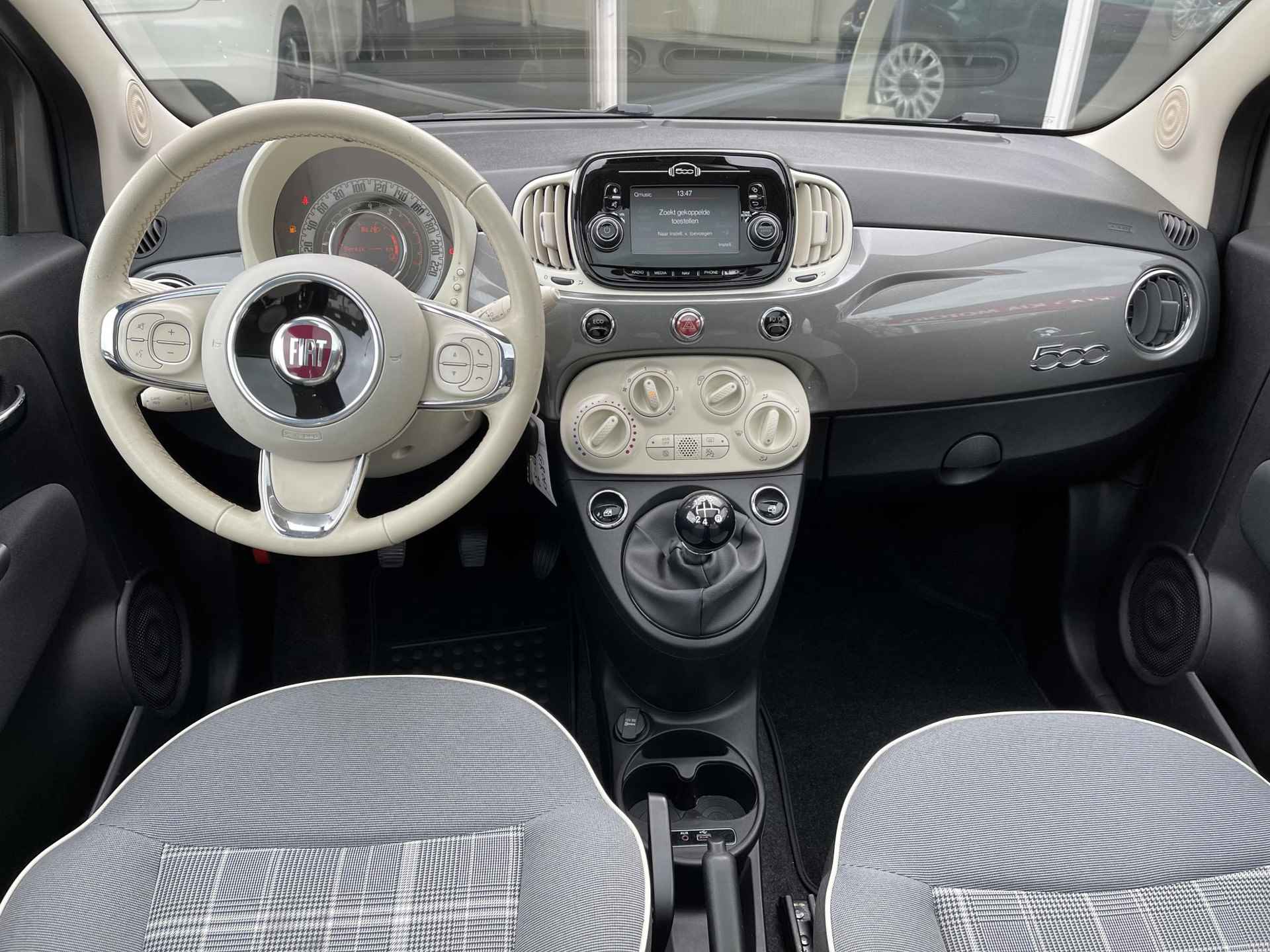 Fiat 500 TA Turbo Lounge Airco | Navi | Cruise | 16''LM | Panorama Dak | - 7/19