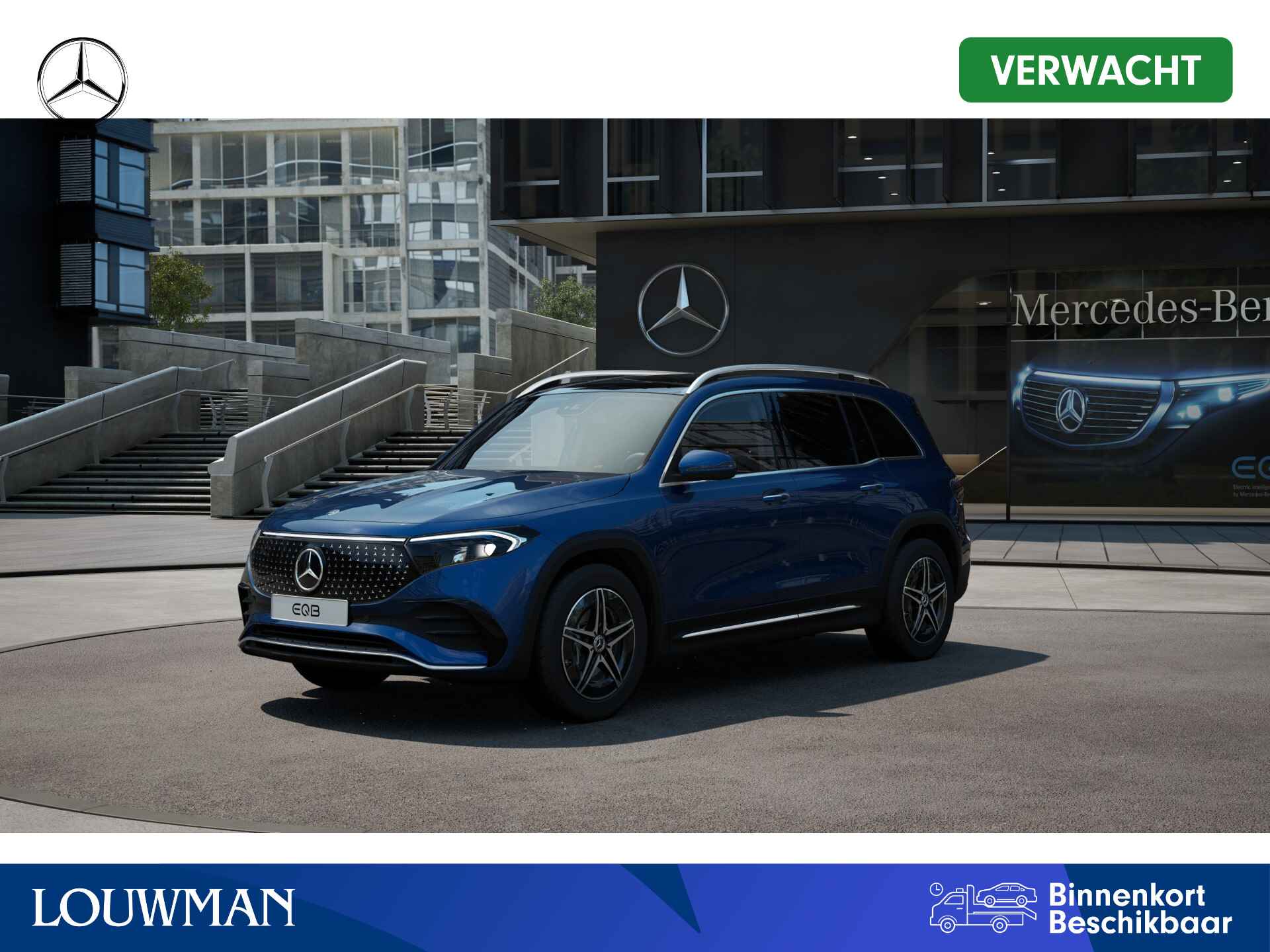 Mercedes-Benz EQB 250+ AMG Line LIMITED 71 kWh | Trekhaak | Parkeerpakket met achteruitrijcamera | Dodehoekassistent | Premium pakket | EASY PACK achterklep | KEYLESS-GO comfort pakket | Verwarmde stoelen vooraan |