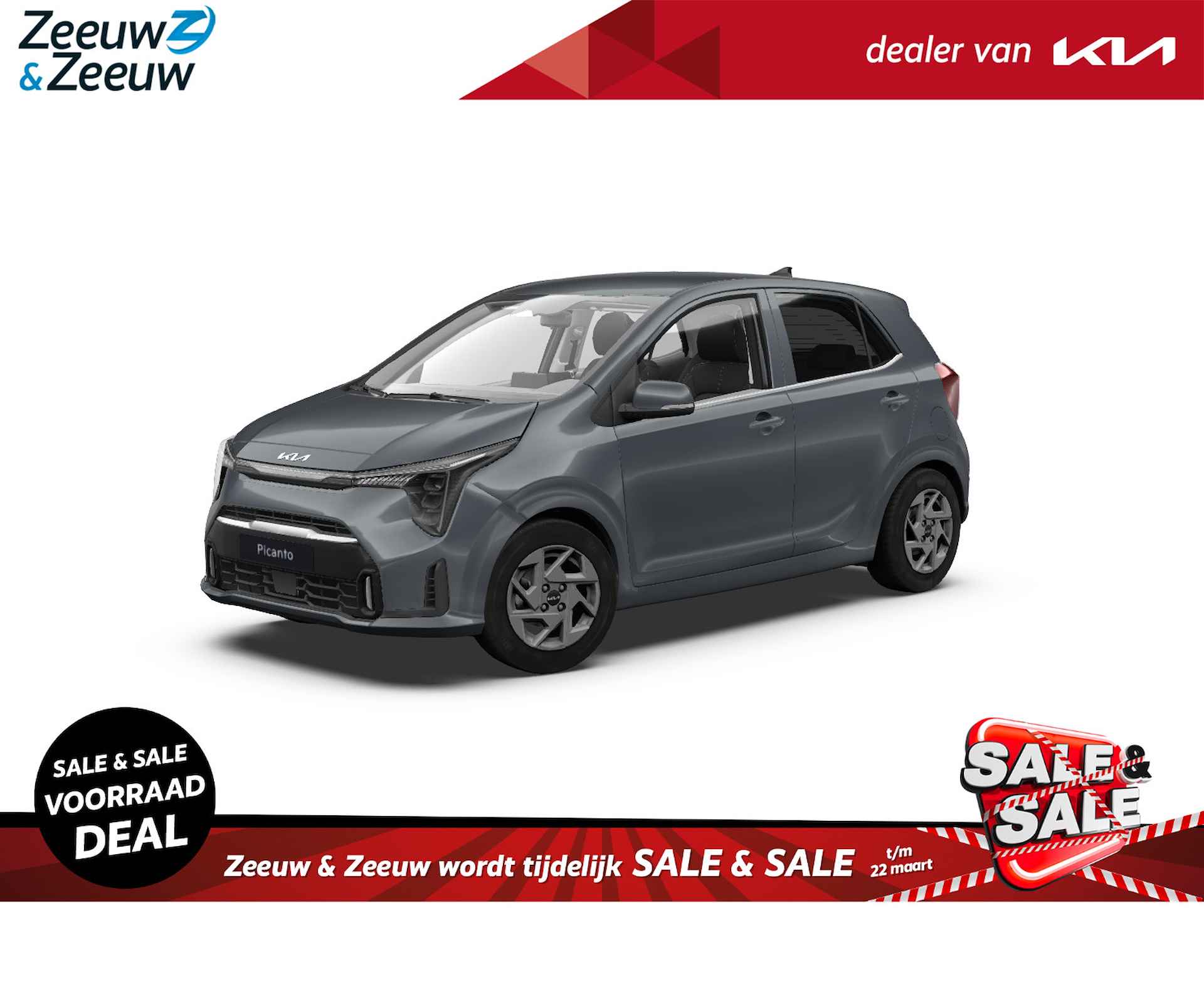 Kia Picanto 1.0 DPI DynamicPlusLine AMT | NIEUW TE BESTELLEN | Airco | Navigatie | Lichtmetalen velgen | €1000,- INRUILPREMIE | Private lease vanaf €359,- |