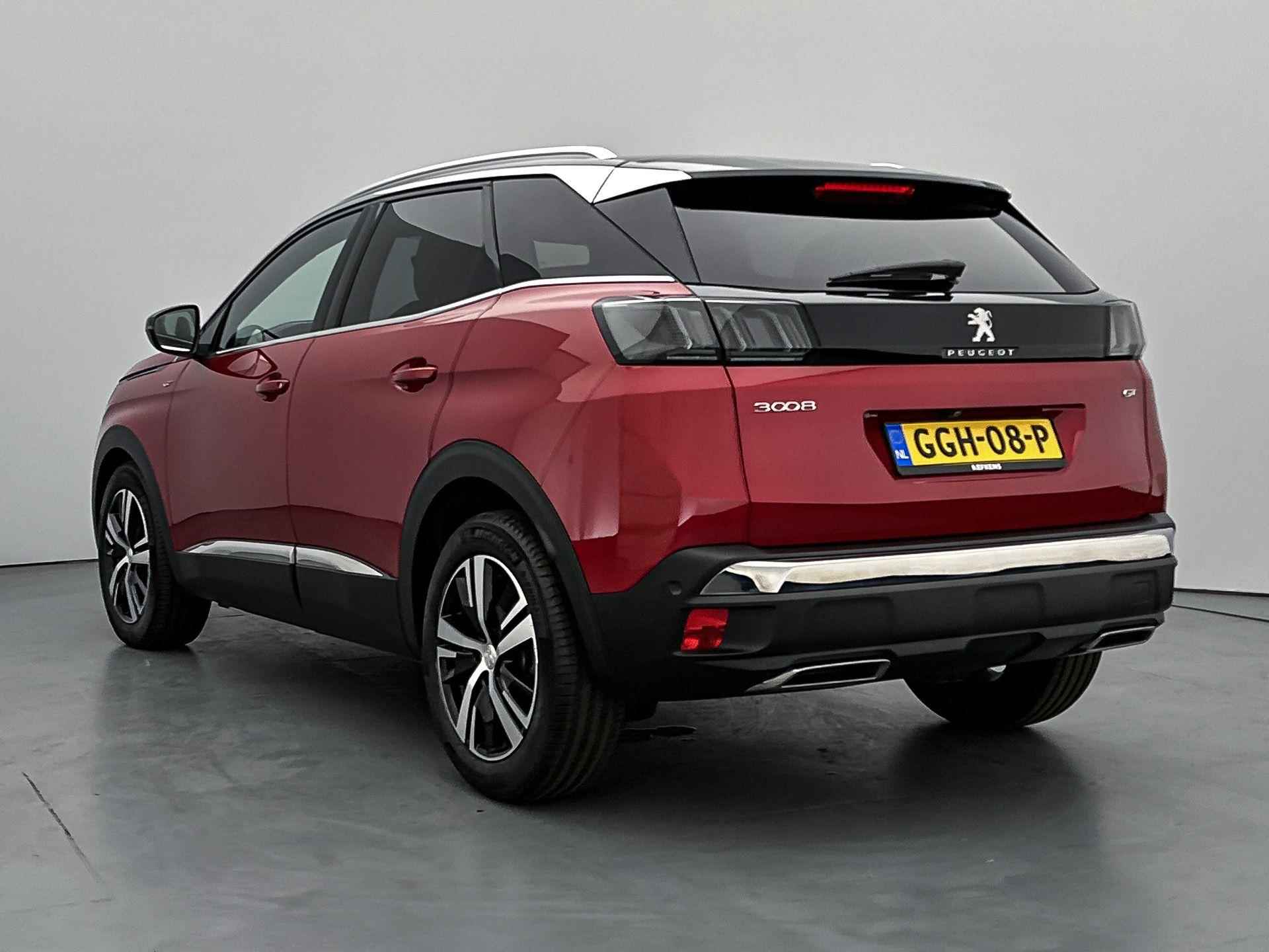 Peugeot 3008 SUV GT 130pk Automaat | Navigatie | Achteruitrijcamera | Full Led koplampen | Adaptieve Cruise Control | Leder/Alcantara | Stoelverwarming | Climate Control | Keyless | Parkeersensoren v+a | Dodehoeksensor | Apple Carplay / Android Auto | Donker getint glas | 18" lichtmetalen velgen | - 7/35