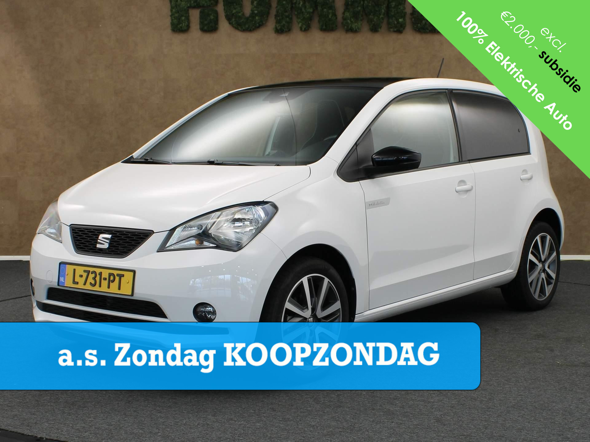 SEAT Mii Electric Electric Plus 61kW - CLIMATE CONTROL - 2000 EURO SUBSIDIE MOGELIJK - 16 INCH LICHT METALEN VELGEN - DONKER GETINTE RAMEN ACHTER - BLUETOOTH - PARKEERSENSOREN ACHTER - VOORSTOELEN VERWARMD - CRUISE CONTROL