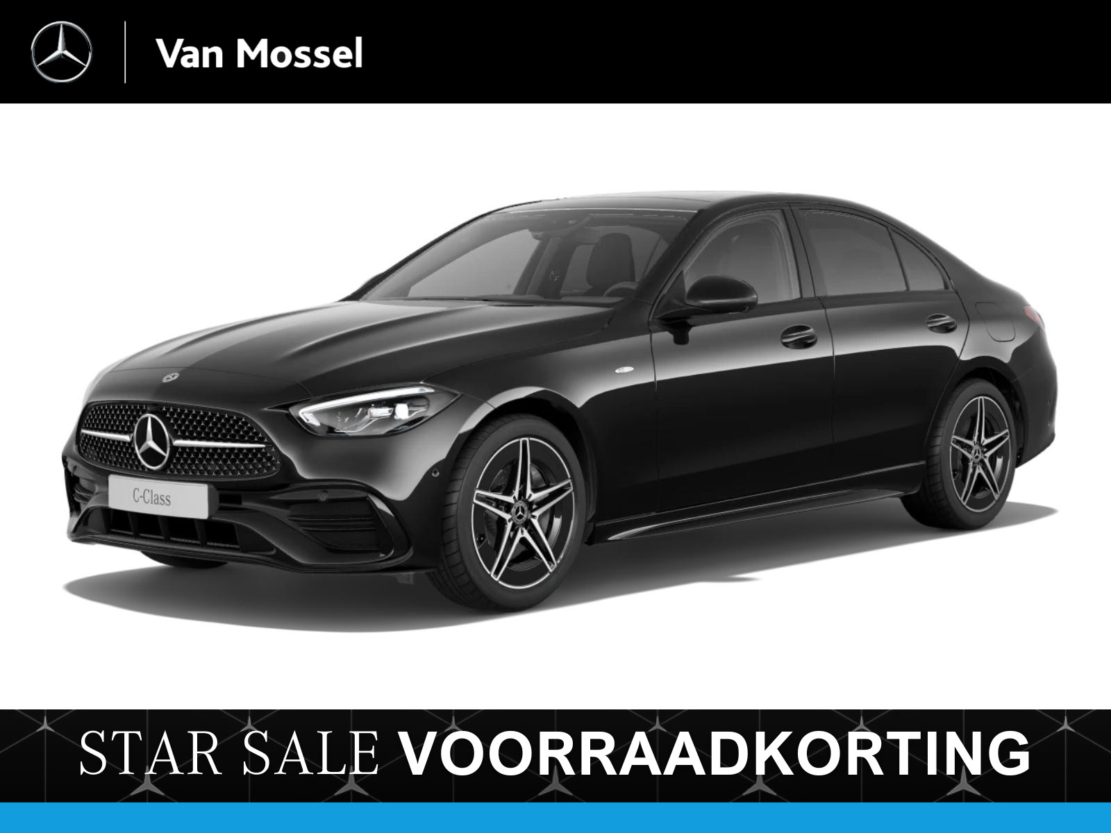 Mercedes-Benz C-klasse 300e Star Edition AMG-Line / Stoelverwarming / 360Graden-Camera / Panorama-schuifdak / Night-Pakket / Memory-Stoelen /