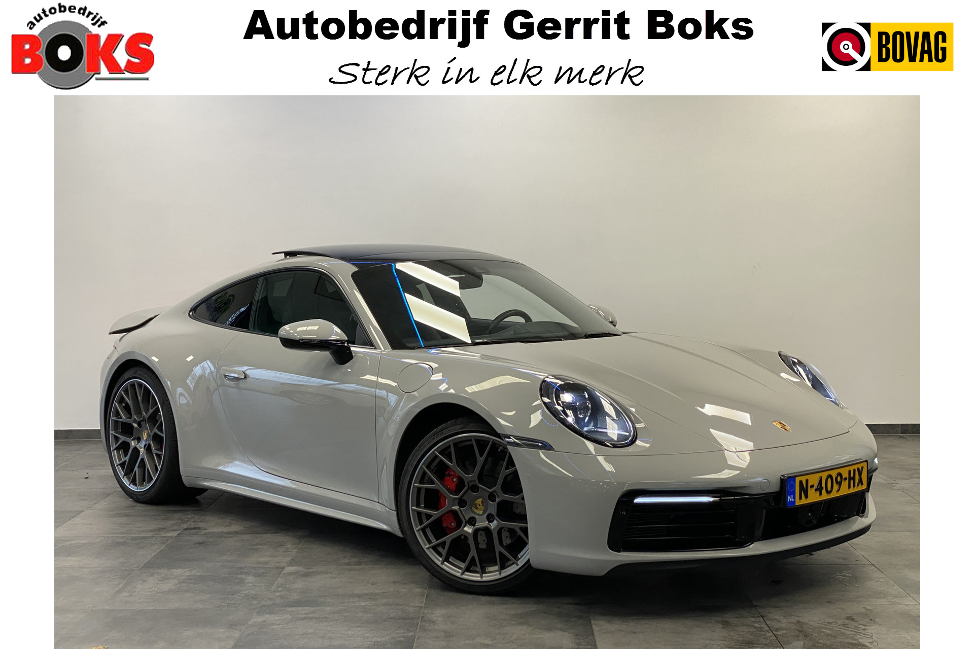 Porsche 911 3.0 Carrera 4 S Sport chrono Bose Dealer onderhouden Kreide Grau Panoramadak ACC 450PK!