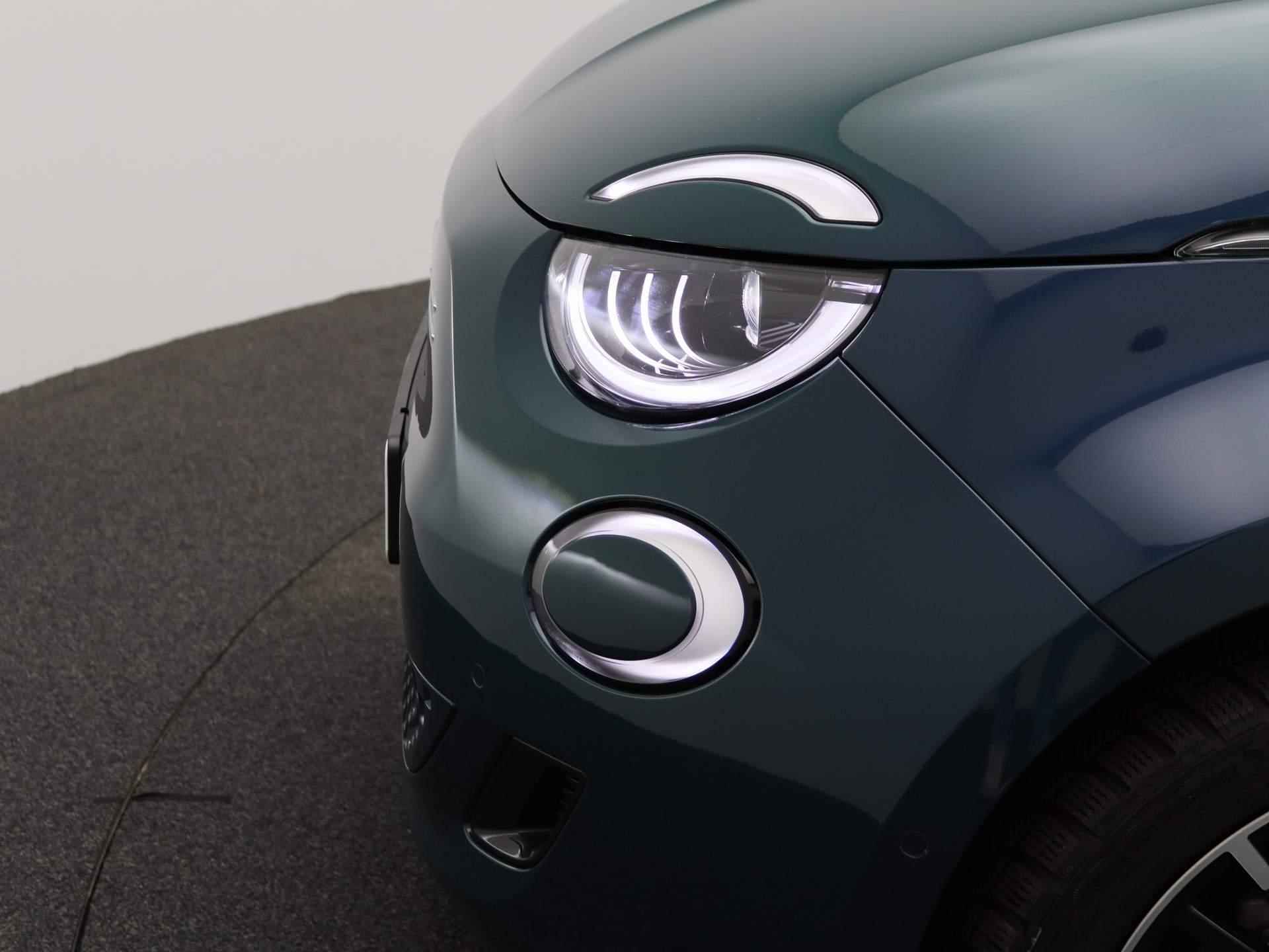 Fiat 500e La Prima 42 kWh | Leder | Navi | ECC | Cam | PDC | LMV | LED | - 15/32