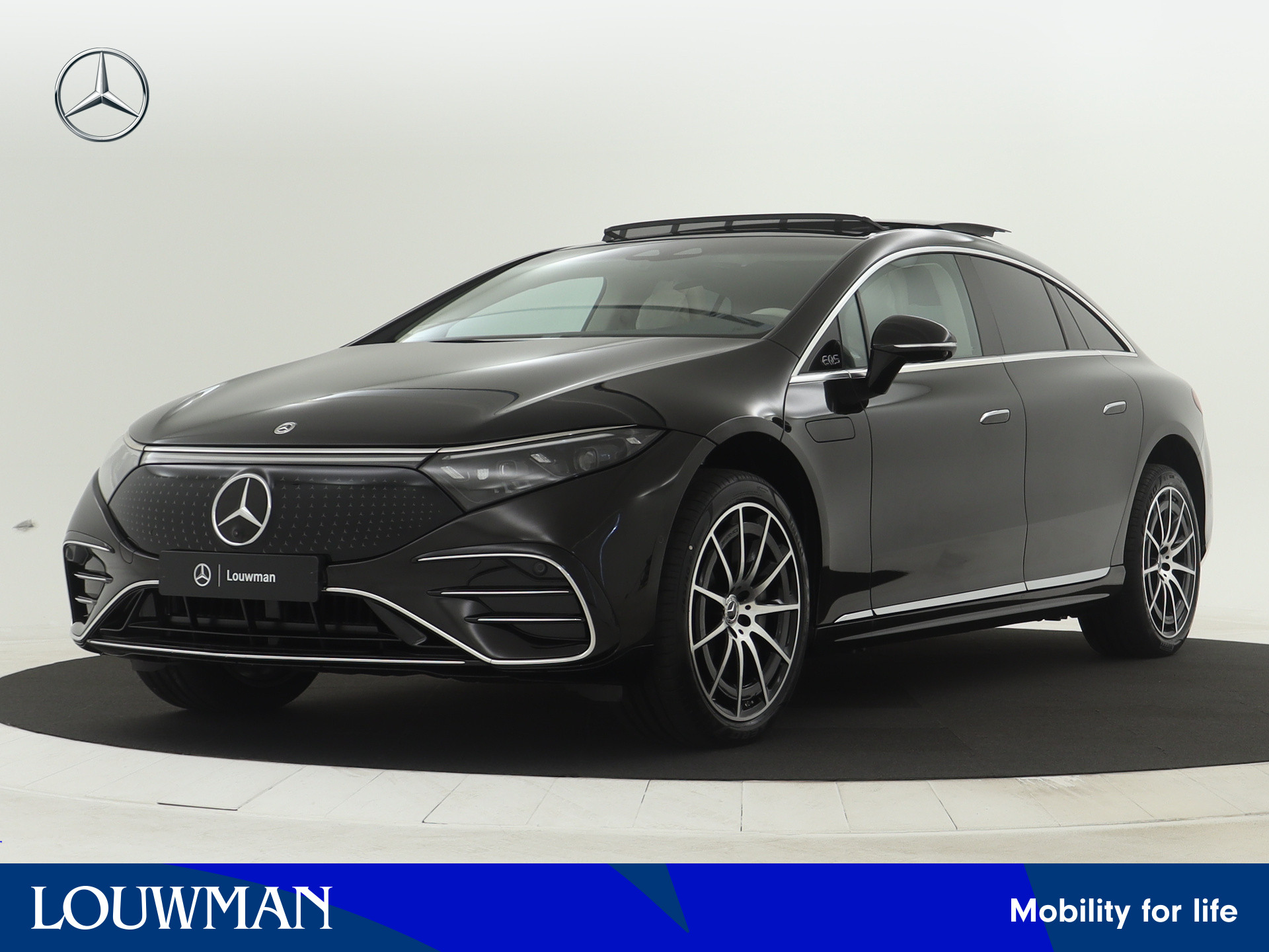 Mercedes-Benz EQS 450+ AMG Line 108kWh | Premium Plus pakket | MBUX Hyperscreen | Achterasbesturing tot 10° | Panoramaschuifdak | Akoestiek comfortpakket | KEYLESS GO-comfortpakket | USB pakket Plus | bij viaBOVAG.nl