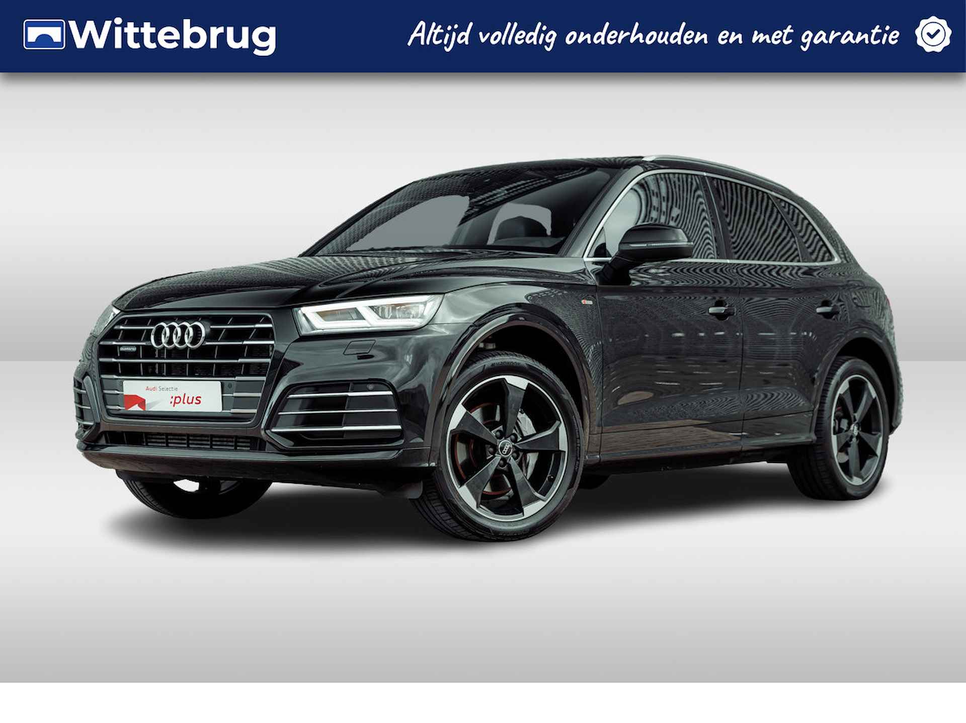 Audi Q5 55 TFSI e 367pk quattro S Line | Panoramadak | Matrix | 20" LM velgen | Comfortsleutel | Camera | Stoelverwarming | Privacy glass | Audi Sound - 1/35