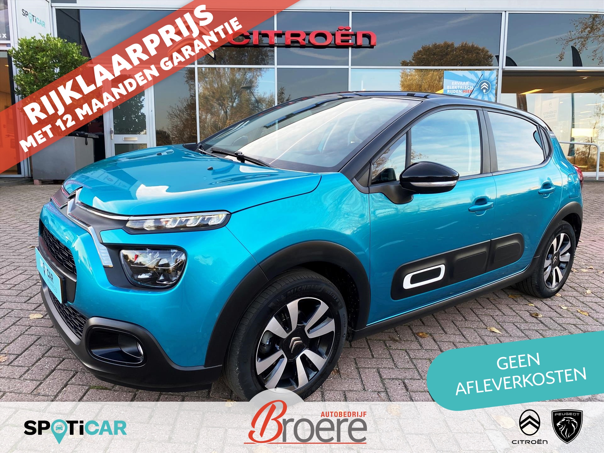 Citroen C3 110pk EAT6 Automaat Shine | trekhaak,16 inch velgen, dab, led koplampen, navigatie, parkeersensoren achter,bluetooth, cruise control, climate control