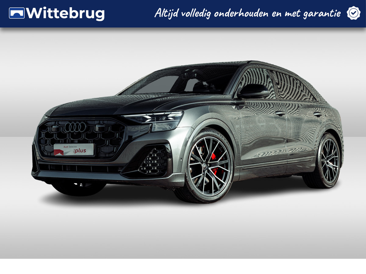 Audi Q8 60 TFSI e 490pk quattro Pro Line S Competition | FACELIFT | Panoramadak | S-sportstoelen | Leder met ruitstiksel | Head Up | Bang & Olufsen | 22" LM velgen | Optiek zwart | Trekhaak | City & Parking