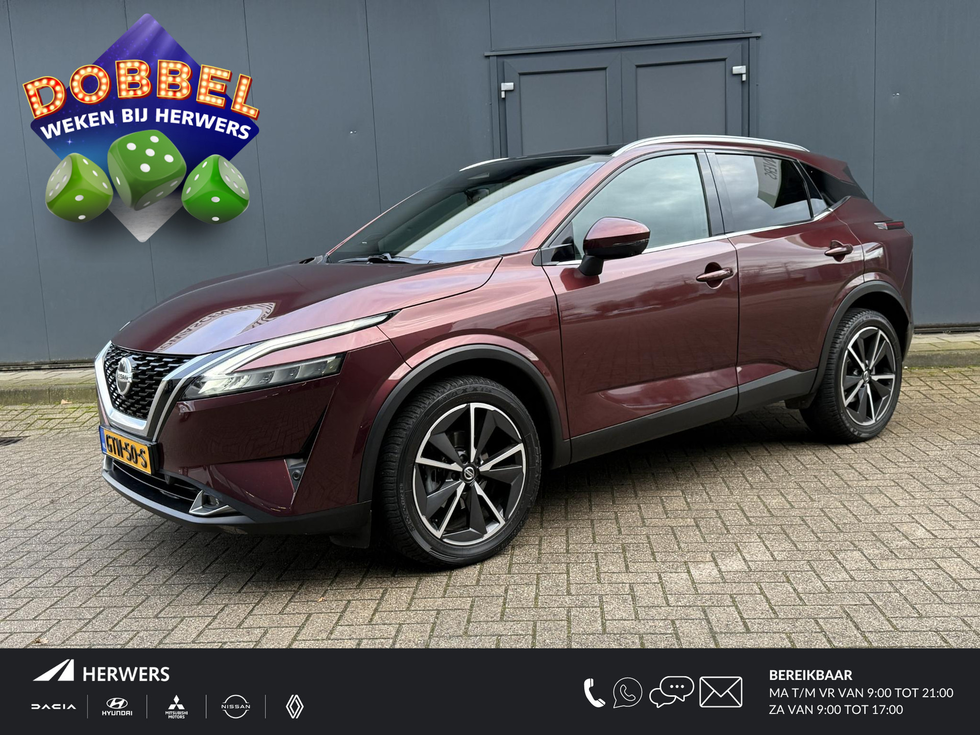 Nissan Qashqai 1.3 MHEV Xtronic Tekna Automaat / 1800kg Trekgewicht / Camera 360 / Panoramadak / Cruise Control Adaptief / Apple&Android Carplay / Elektrische Achterklep / Stoel&Stuurwiel verwarming / Head-Up Display /