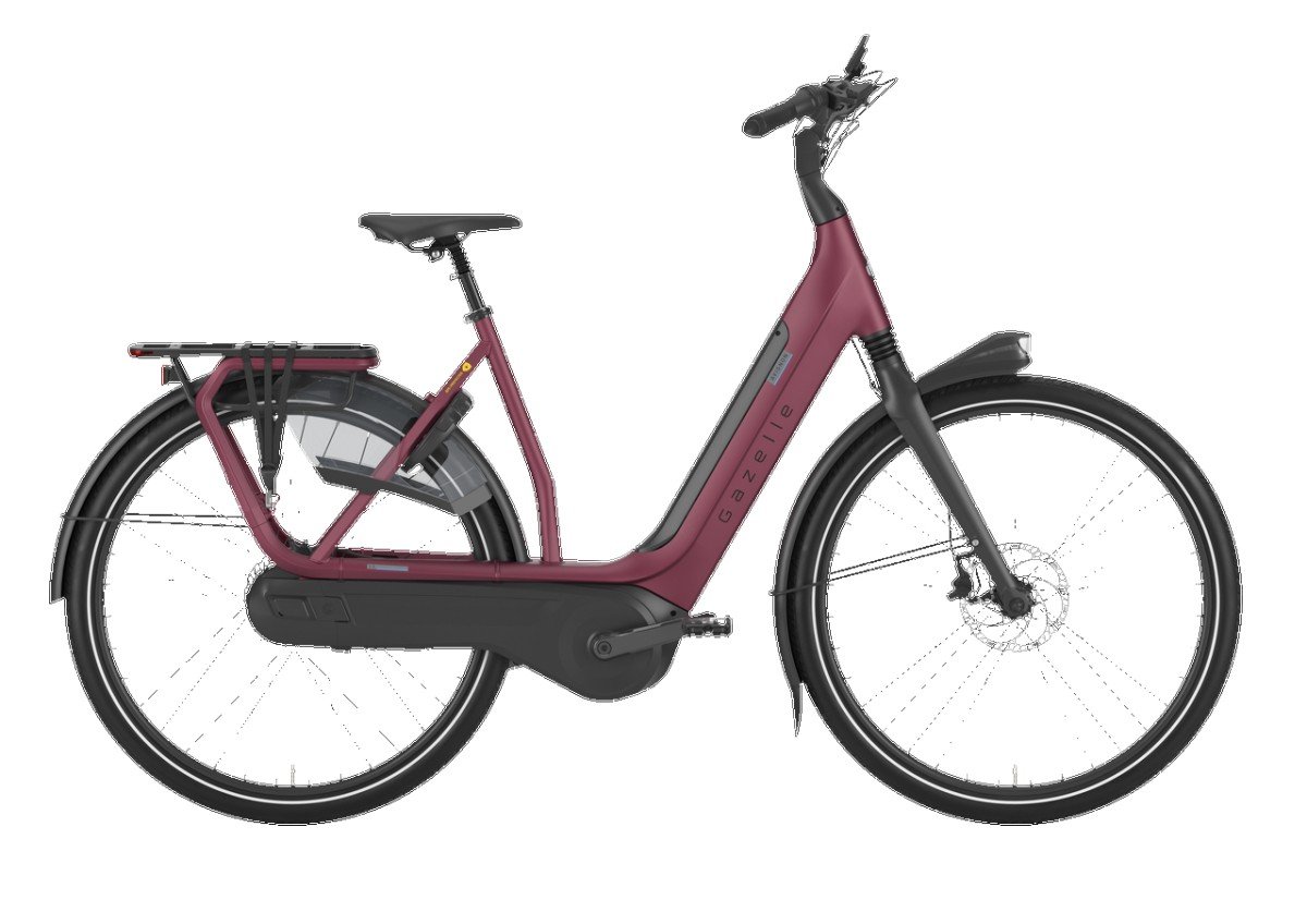 GAZELLE Avignon C8 HMB 500Wh 2025 DEMO ZOLDER (8KM) Dames Coral Red Mat 49cm 2025