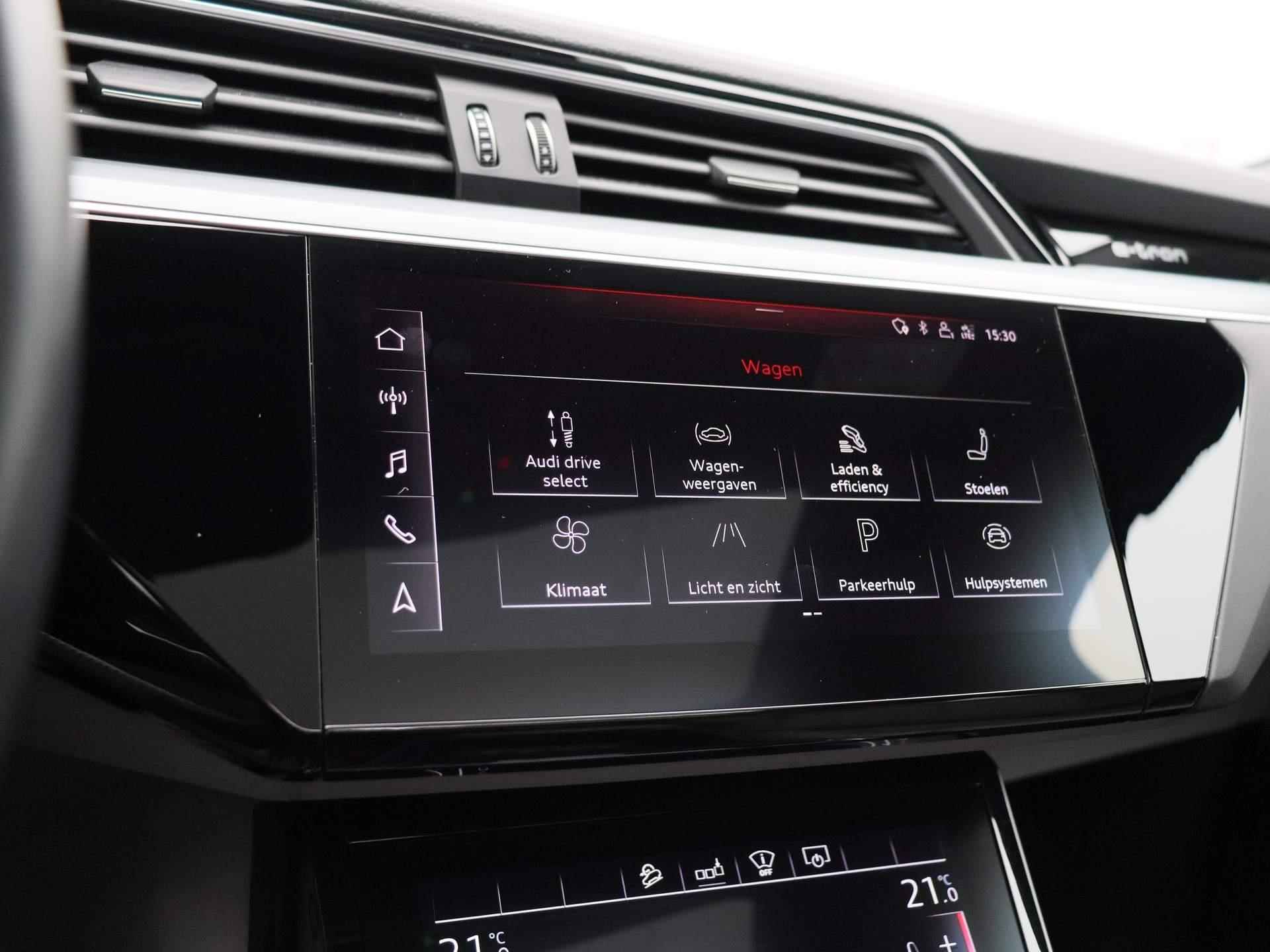 Audi e-tron e-tron 55 quattro advanced Pro Line Plus 95 kWh | Leder | LED Matrix | Bang&Olufsen | Head up display | Navigatie | Memory seats | Lichtmetalen velgen | Panoramadak |  Cruise control | 360 Camera | Parkeersensoren | Elektrische Kofferklep | - 34/53
