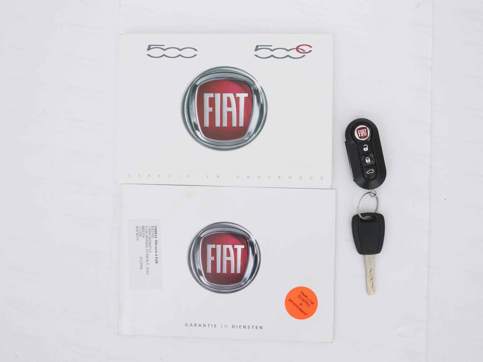 Fiat 500 0.9 TwinAir Turbo Lounge | Navigatie | Panorama dak | Parkeer sensoren | Cruise control - 19/22