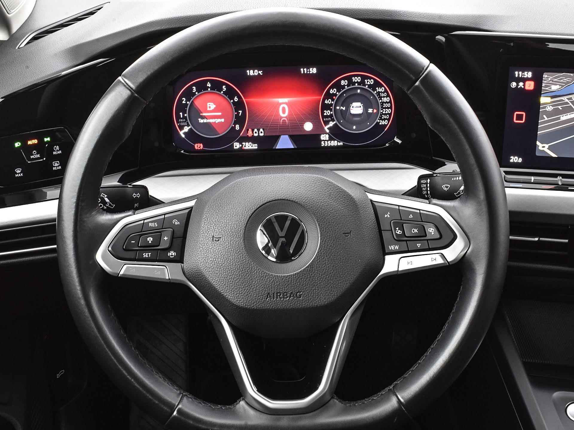 Volkswagen Golf 1.0 TSI 110pk Life | Apple Car Play | Navigatie | ACC | P-Sensoren | 16"Velgen | Sfeerverlichting | Verkeersbordenherkenning | Garantie t/m 28-09-2024 of 100.000km - 20/34