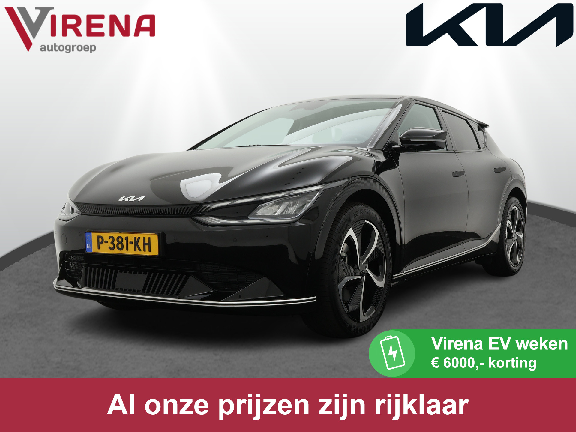 Kia Ev6 Plus 77 kWh RWD 229PK - Led - Adaptief Cruise Control - Voorstoelen Verwarmd - Climate Control - Apple/Android Carplay - Fabrieksgarantie tot 04-2029