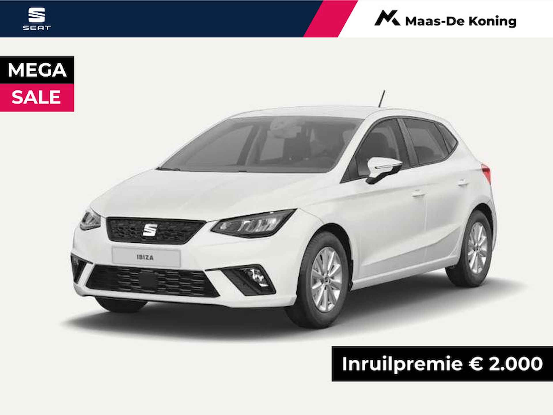 SEAT Ibiza Style Plus 1.0 70 kW / 95 pk TSI | Candy White | 2000,- inruilvoordeel!