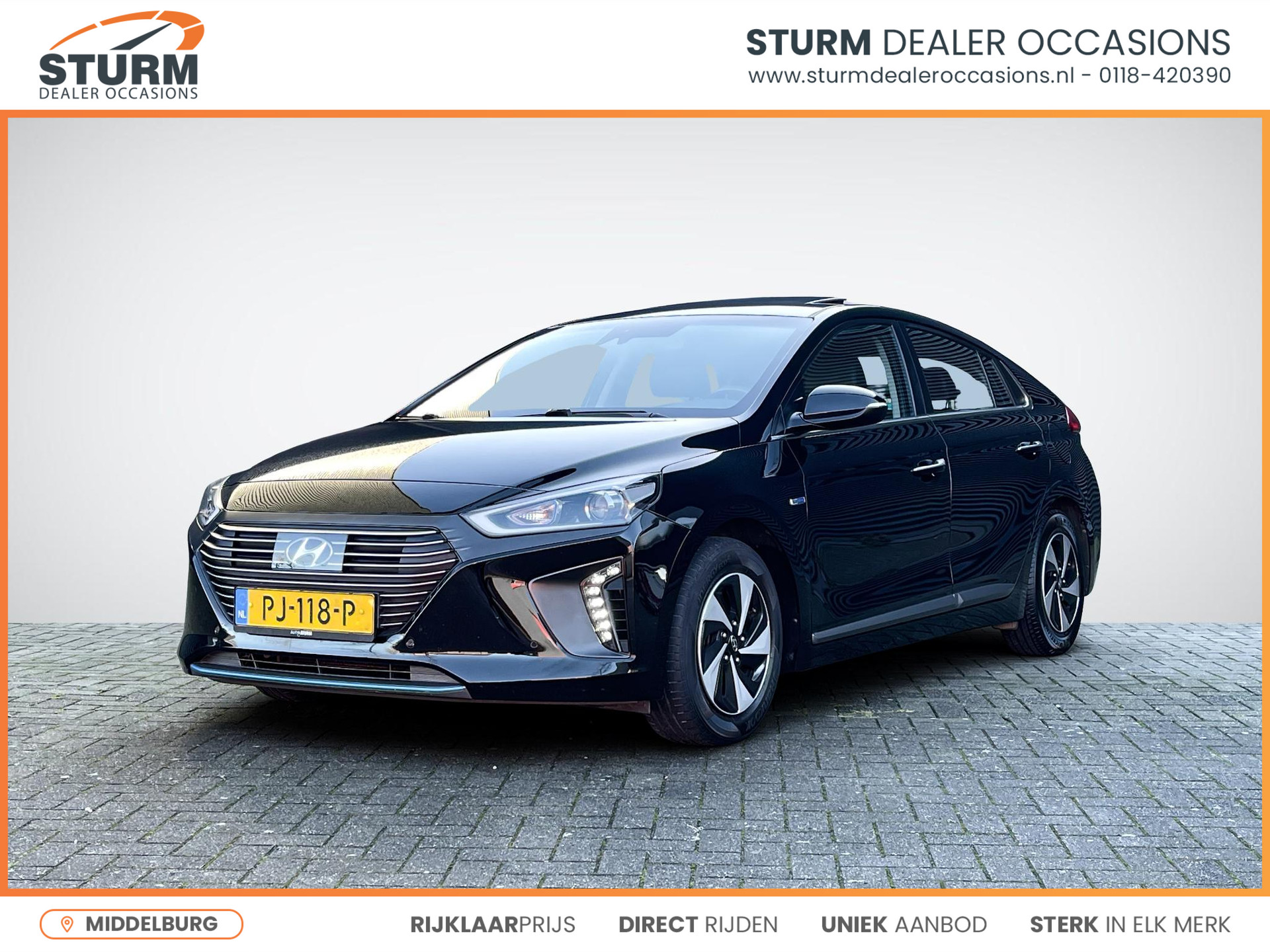 Hyundai IONIQ 1.6 GDi Premium | Schuif-/Kanteldak | Leder | Apple Carplay/Android | Stuur- + Stoelverwarming | Geheugenstoel | Rijklaarprijs!