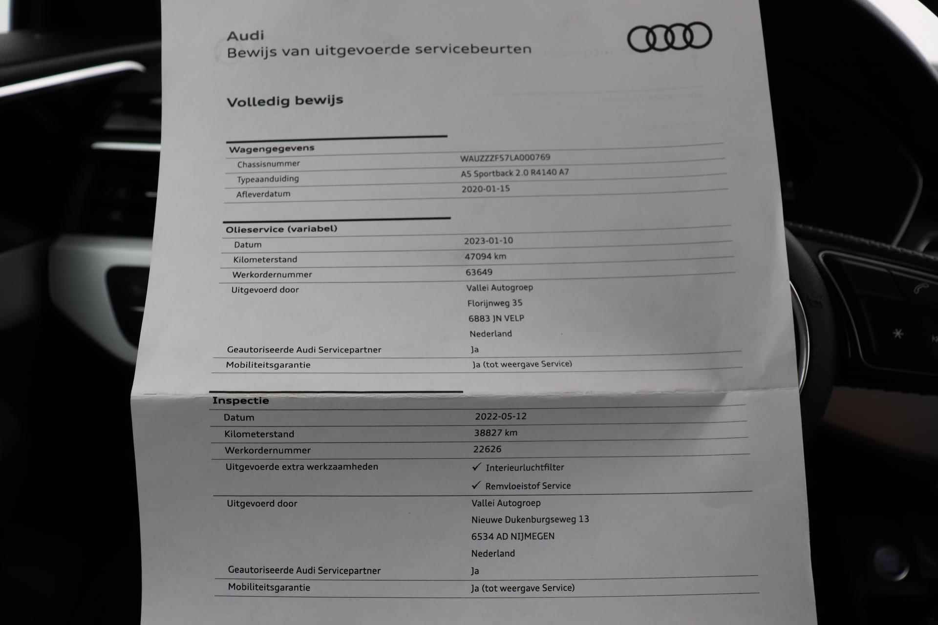 Audi A5 Sportback 40 TFSI 190 pk | Launch edition Sport | Nieuwe Type | S-line | Org NL | Adap Cruise | Head-up - 32/45