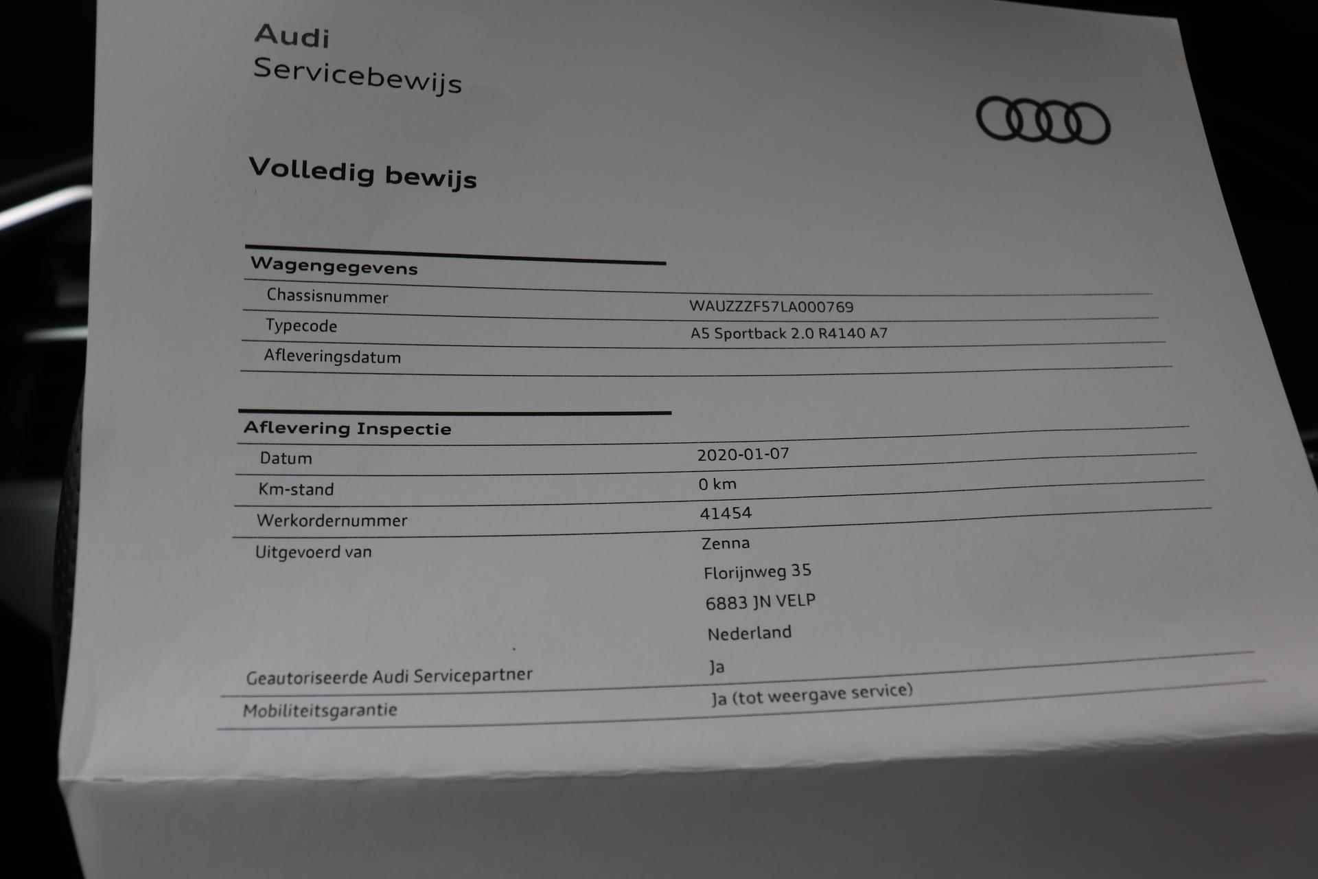 Audi A5 Sportback 40 TFSI 190 pk | Launch edition Sport | Nieuwe Type | S-line | Org NL | Adap Cruise | Head-up - 34/45