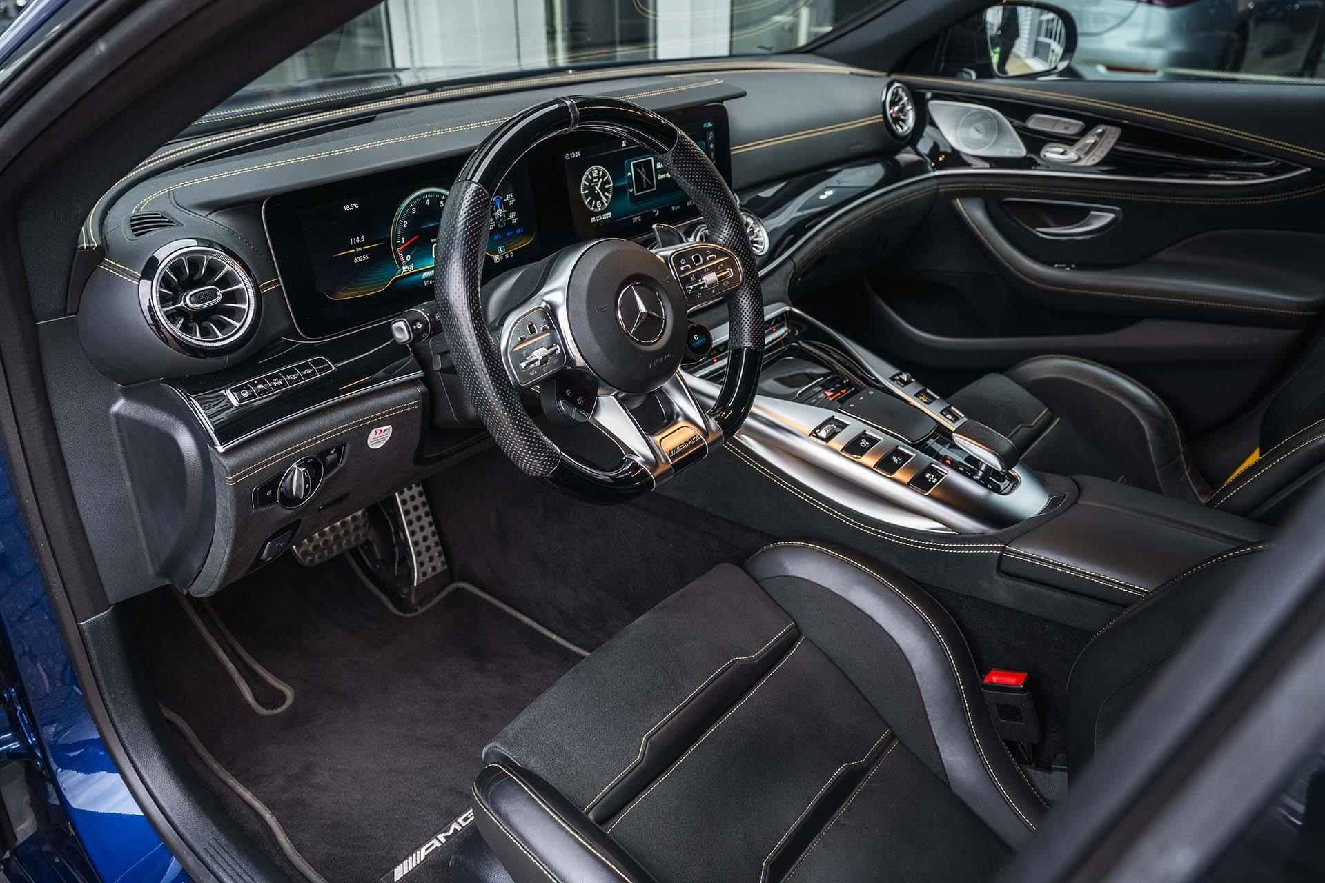 Mercedes-AMG GT 4-Door Coupe 63 S AMG 4MATIC+  | AMG Nightpakket | AMG Performance Stoelen | AMG Dynamic Plus | Standkachel | Head-Up Display | Burmester Surround Sound | 21" AMG-velgen | Panoramadak | Rij-Assistentiepakket | Softclose | Achterasbesturing | - 21/44