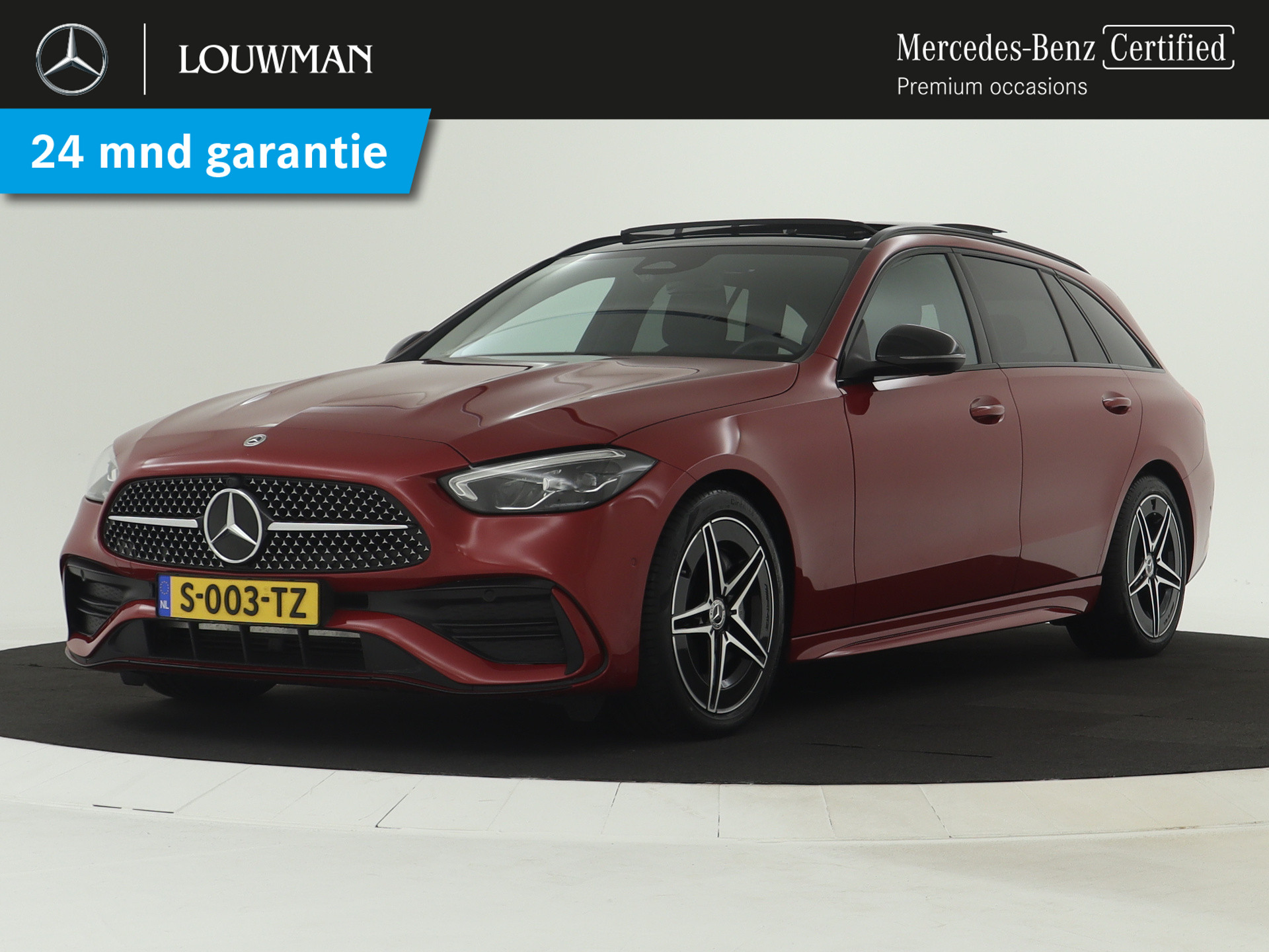 Mercedes-Benz C-Klasse Estate 180 AMG-Line | Night-pakket | Panoramadak | Burmester Sound | Dodehoek Ass. | Stoelverwarming | Parkeersensoren + achtercamera Inclusief 24 maanden MB Certified garantie voor Europa.