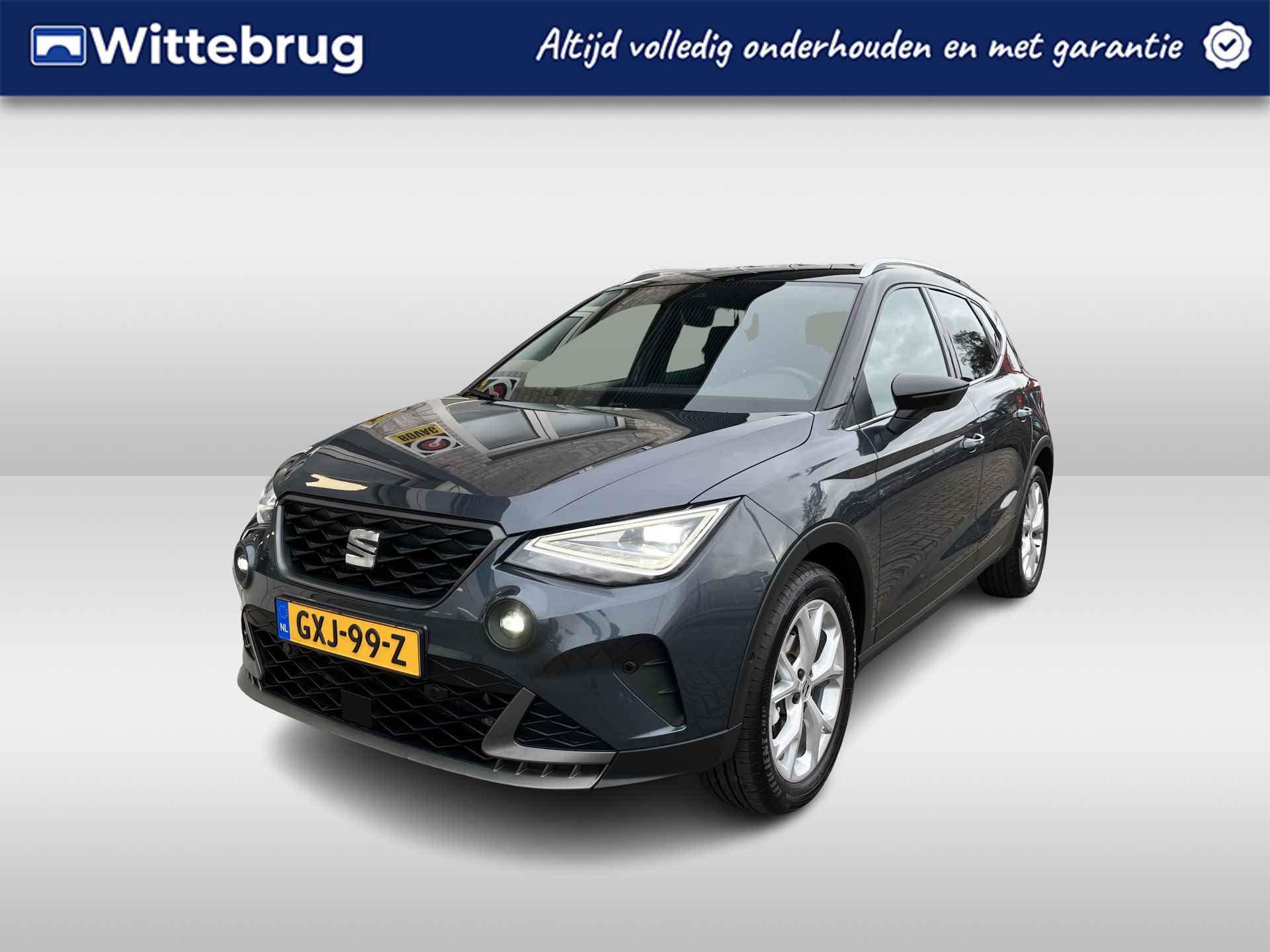 SEAT Arona 1.0 TSI FR Business Intense / AUTOMAAT/ 18.000 KM/ CAMERA/ PARK. SENSOREN/ LED/ DCC/ CRUISE/ STOEL VERWARM./ KEYLESS/ APP CONNECT/ NAVI/ CLIMA/ DAB/ - 1/46