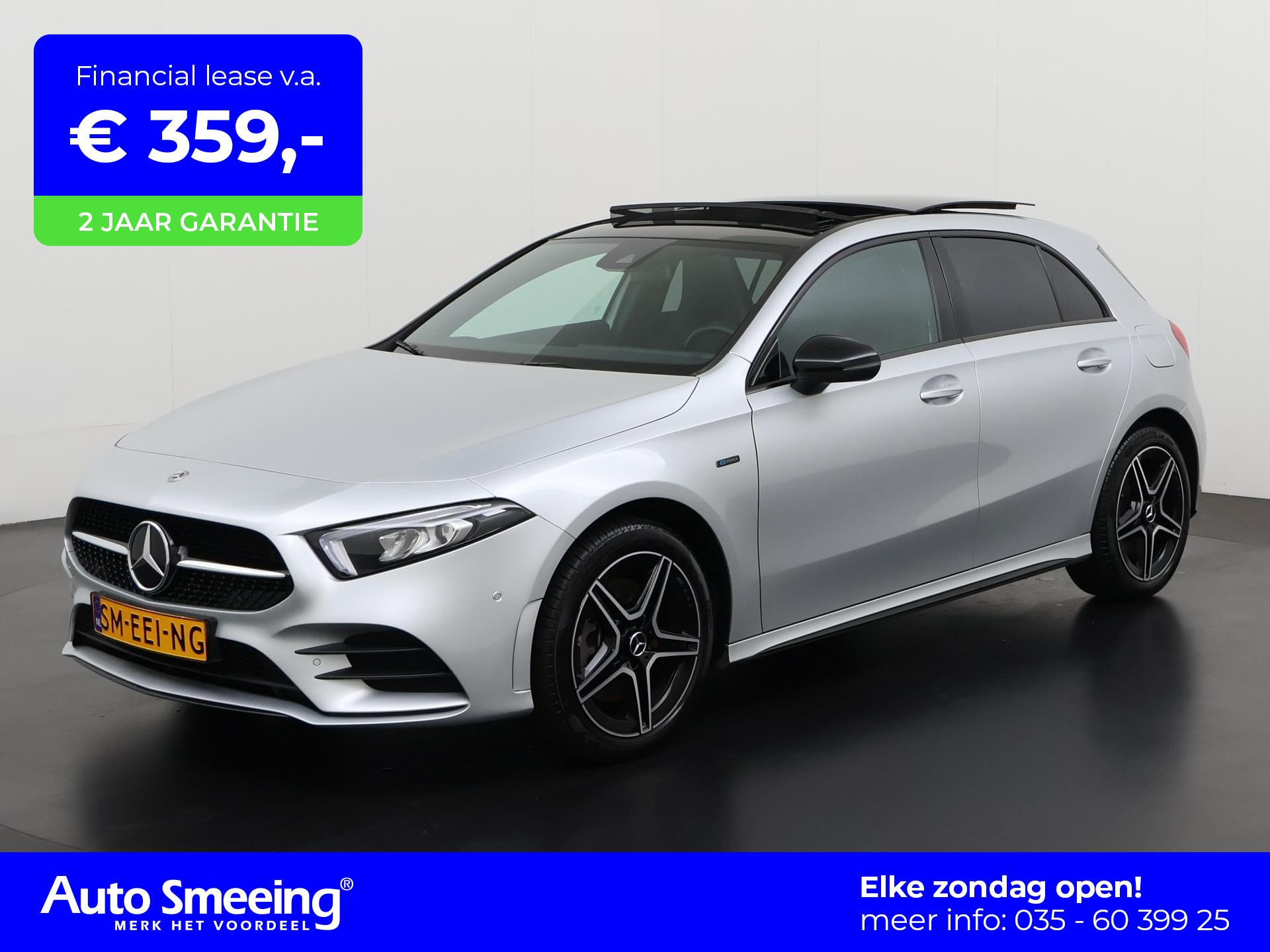 Mercedes-Benz A-klasse 250e AMG Night | Panoramadak | Carplay | Sfeerverlichting | LED High Performance | Zondag Open!