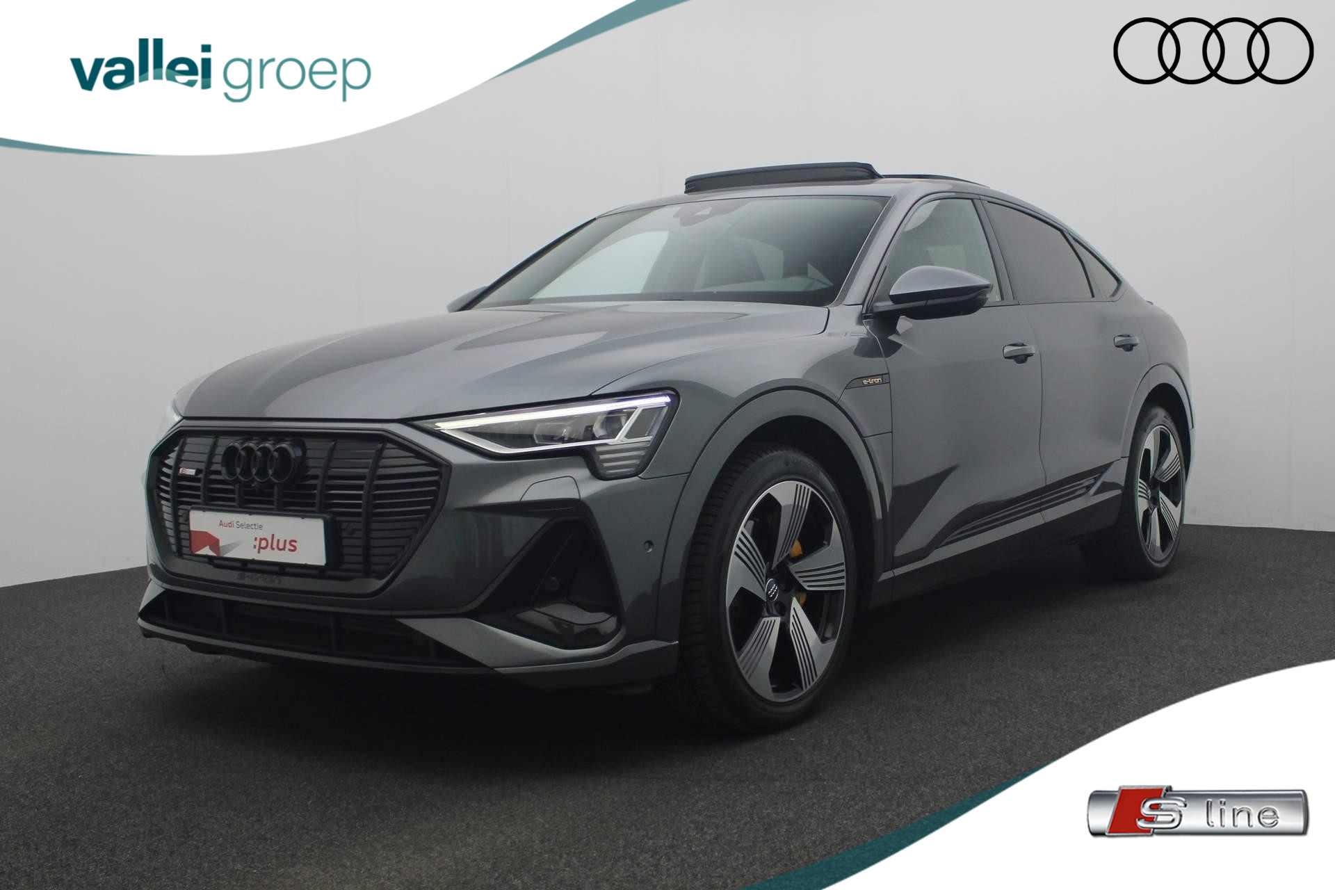 Audi e-tron Sportback 55 quattro S edition 95 kWh 408PK / S-Line | Pano | Trekhaak | Leder | 360 Camera | Geheugenstoel | Stoelverwarming | ACC | Keyless