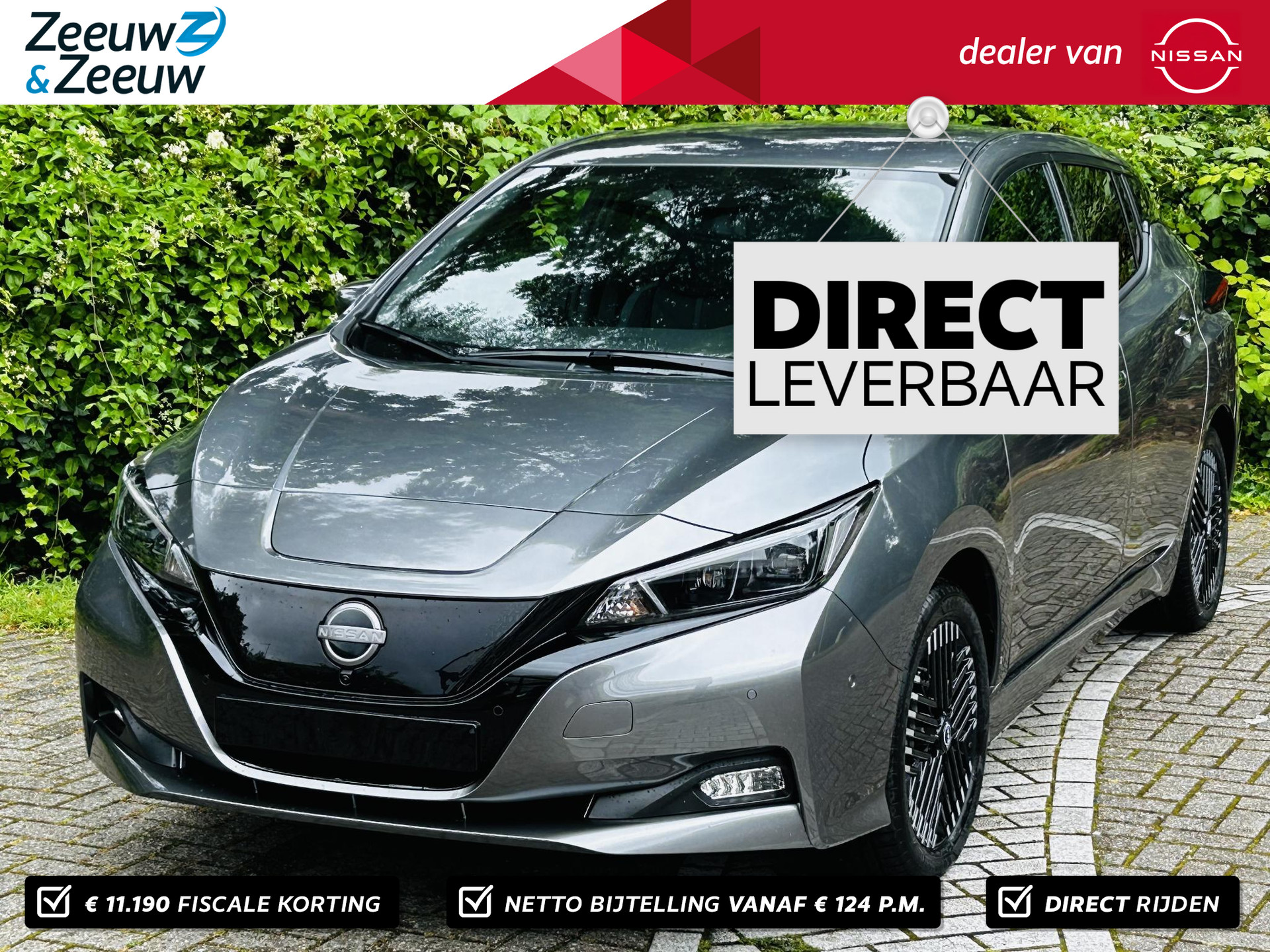 Nissan LEAF N-Connecta 39 kWh NU FISCAAL ZEER AANTREKKELIJK . VANAF 26.760,-   OP = OP | € 11.190,= PRIJSVERLAGING !! | 2950 EXTRA VOORRAAD KORTING | FOTO'S KUNNEN AFWIJKEN