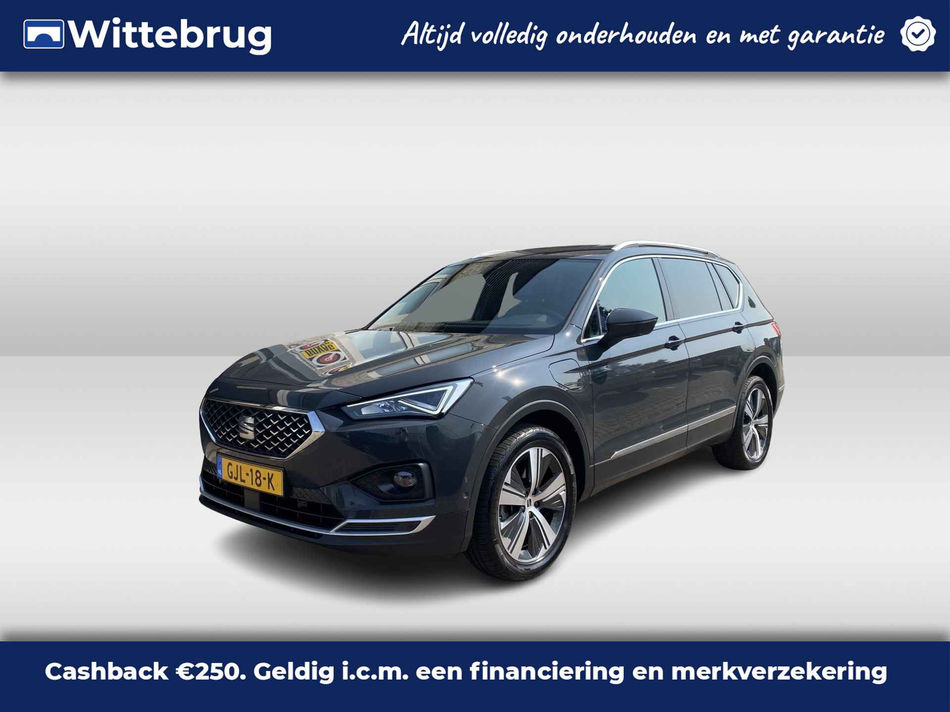 SEAT Tarraco 1.4 TSI e-Hybrid PHEV Xcellence / AUTOMAAT/ TREKHAAK/ CAMERA/ PARK. SENSOREN/ DODE HOEK/ LED/ KEYLESS/ STUUR VERWARM./ ADAPT. CRUISE/ APP CONNECT/ NAVI/ CLIMA/ DAB/ 19" LMV/ - 1/57