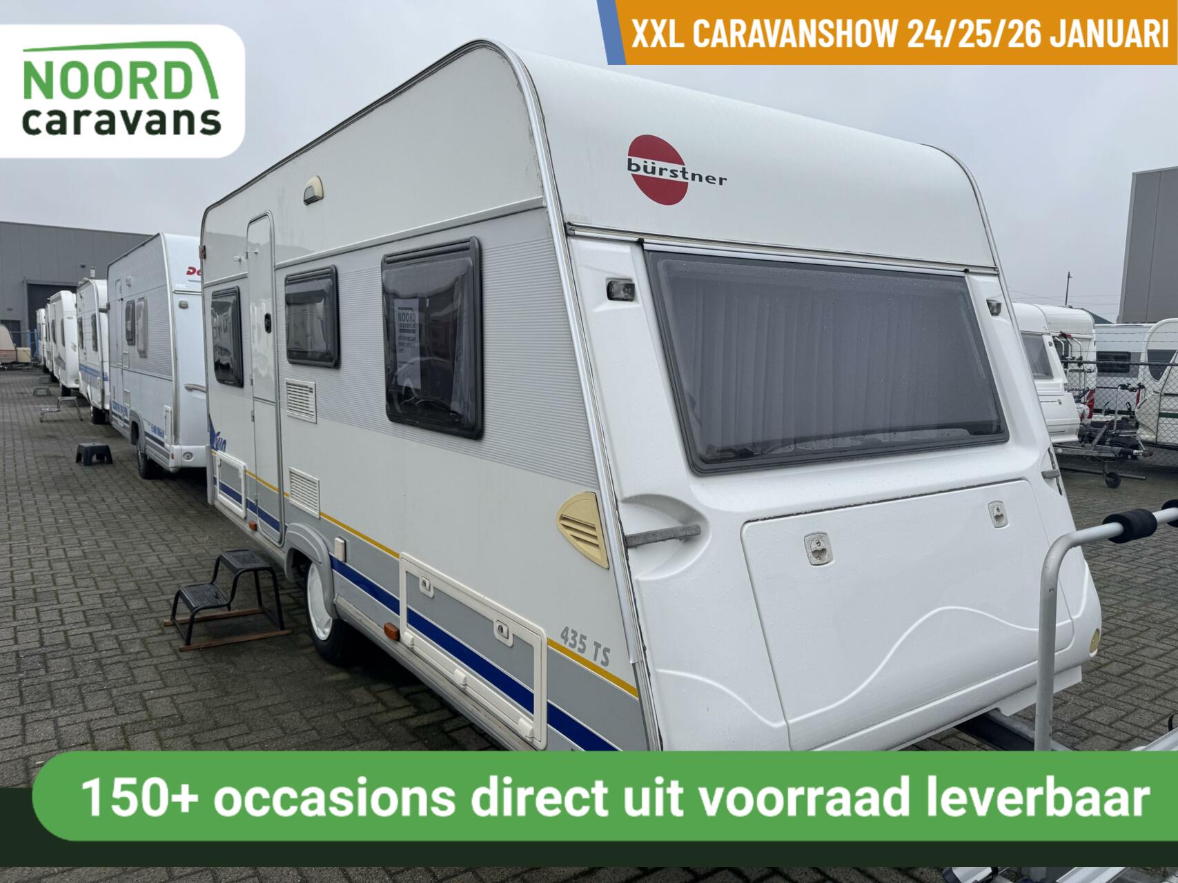 BUERSTNER FUN 435 TS DWARSBED + VOORTENT + FIETSENDRAGER