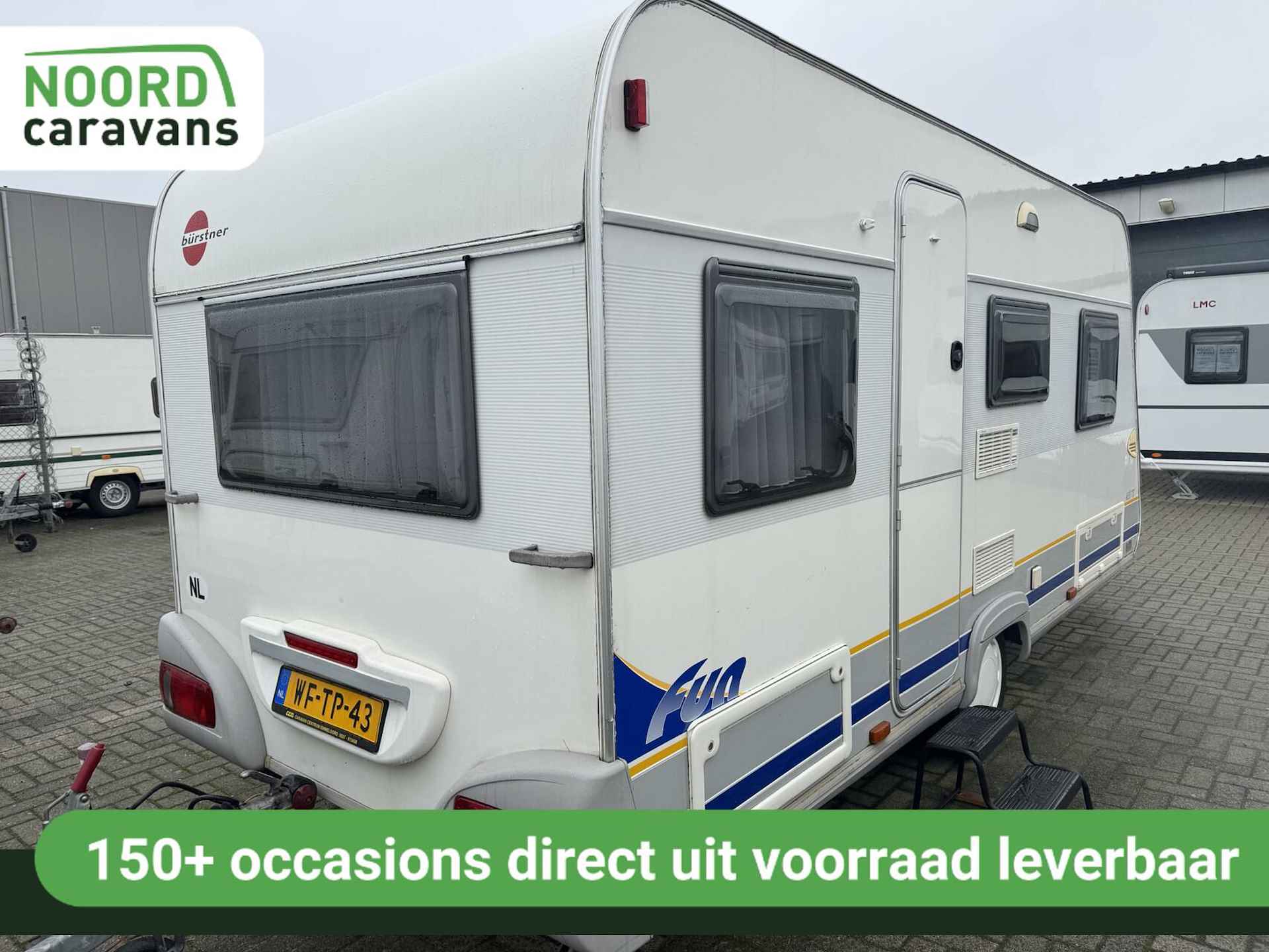 BUERSTNER FUN 435 TS DWARSBED + VOORTENT + FIETSENDRAGER - 3/17