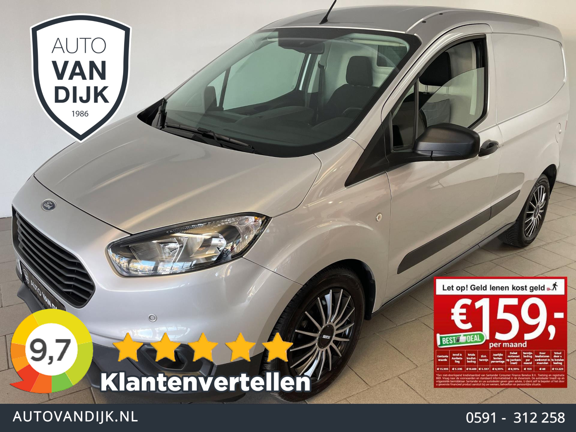 Ford Transit 1.0 EcoBoost 100pk MARGE BUS GEEN BTW AIRCO CAMERA BLUETOOTH PDC SCHUIFDEUR SPARCO WIELDOPSET ZEER NETTE BEDRIJFSAUTO