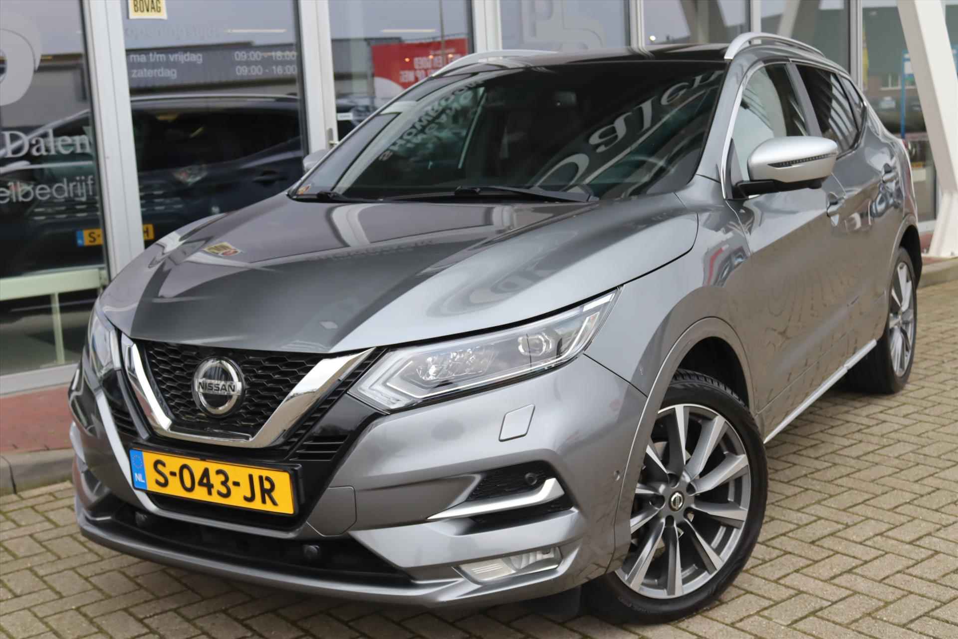 Nissan Qashqai 1.3 DIG-T 160PK AUTOMAAT TEKNA+ DYNAMIC Panodak | Trekhaak | Adapt.Cruise | Electr.Stoel | Leer | 360 Camera | Bose Audio | 19 Inch Lm | - 55/60