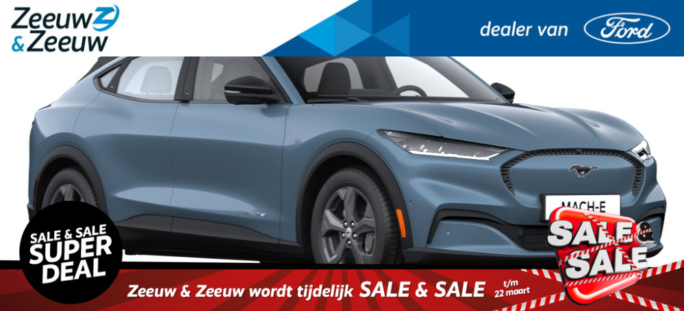 Ford Mustang Mach-E RWD 75 kWh Ford Mustang Mach-E 75kWh RWD | Vanafprijs fiscale waarde 44800,- Netto bijtelling v.a. 248,- p/maand | 440KM rijbereik! | Uit voorraad leverbaar