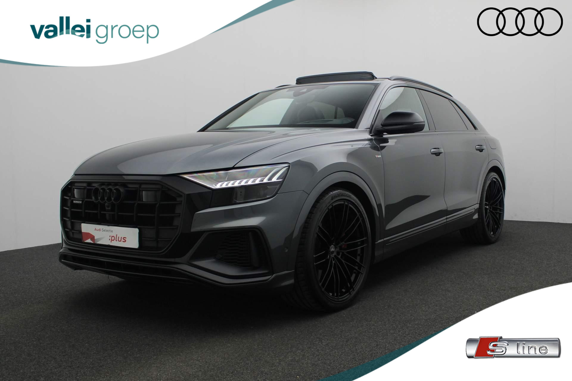 Audi Q8 60 TFSI e 463PK tiptronic quattro Pro Line S Competition | Pano | Trekhaak | ABT 23 inch | HD Matrix LED | HUD | B&O | 360 Camera | Leder/alcantara | Stuur-/stoelverwarming