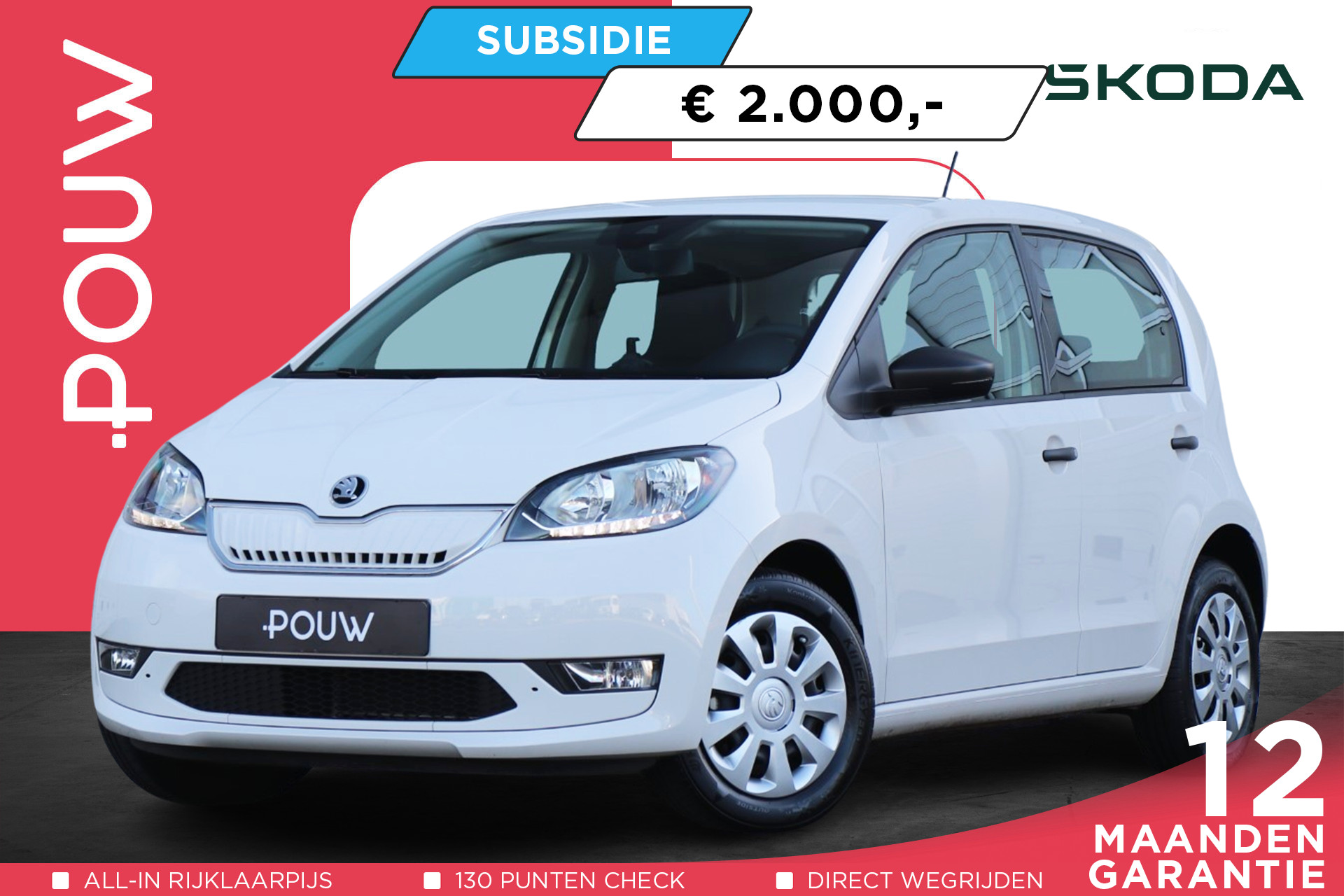 Skoda Citigo e-iV 82pk EV Ambition | SoH 93% | Stoelverwarming | Parkeersensoren | Climate Control