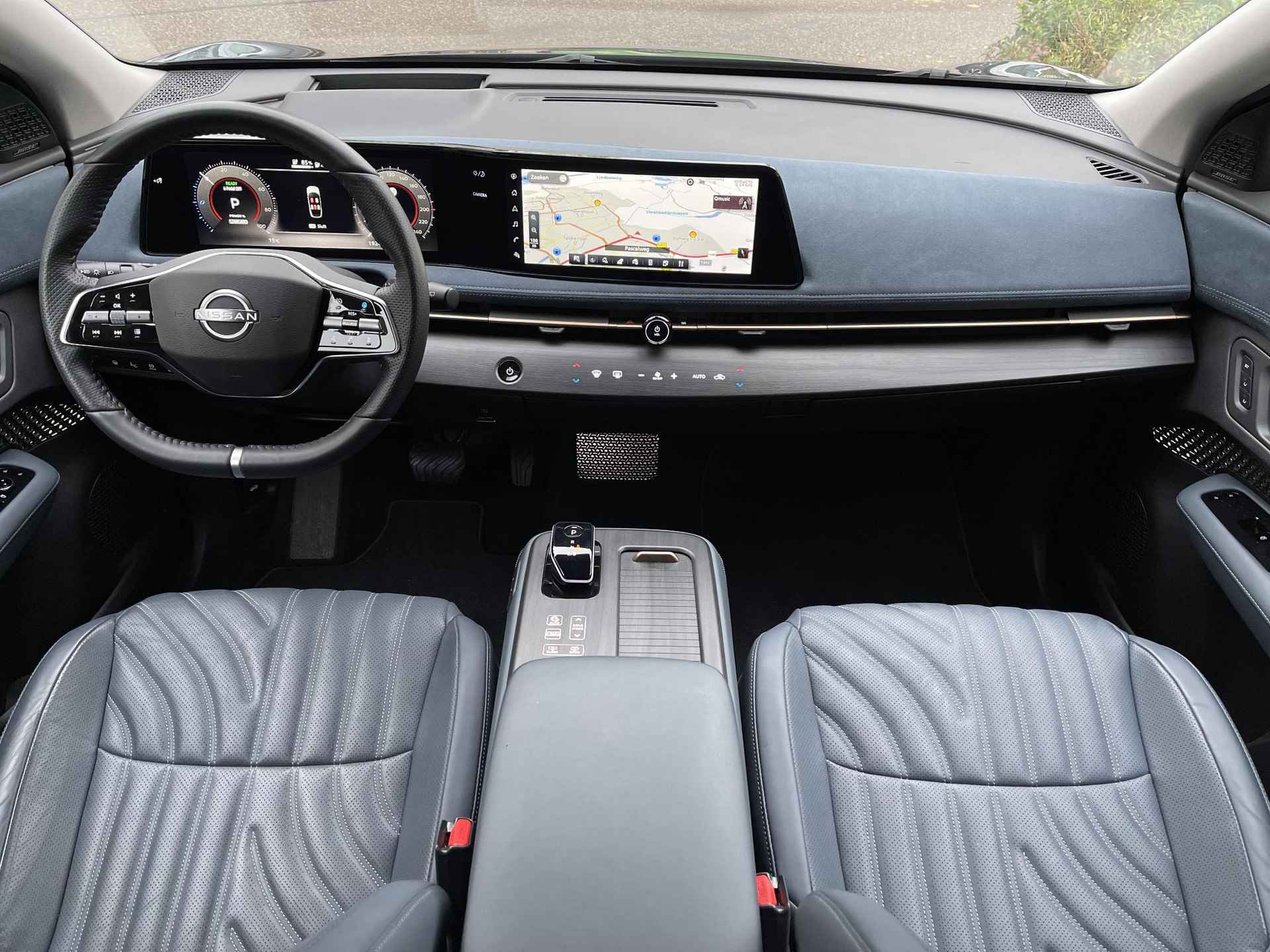 Nissan Ariya Evolve 91 kWh | Panoramadak | Nappa Leder | 20'' Velgen | Head-Up Display | BOSE Audio | Geheugenstoelen | Stoelverwarming + Ventilatie | Rijklaarprijs! - 14/34