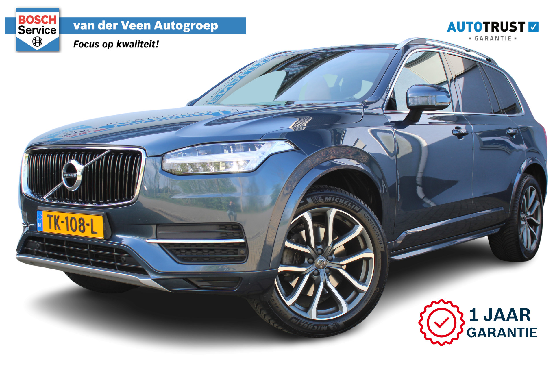 Volvo XC90 2.0 D4 90th Anniversary Edition | Incl. 12 maanden Garantie | 2e Eigenaar | Stoelverwarming | Navigatie | Achteruitrijcamera | Adaptive cruise | Climate controle | Stoelverwarming | Virtual cockpit | Apple CarPlay/Android auto | Keyless start | Elektrische kofferbak | Uitklapbare trekhaak | Parkeersensoren V+A | Zwarte hemelbekleding | Lederen bekleding | 20 Inch LMV | Origineel NL auto | NAP |