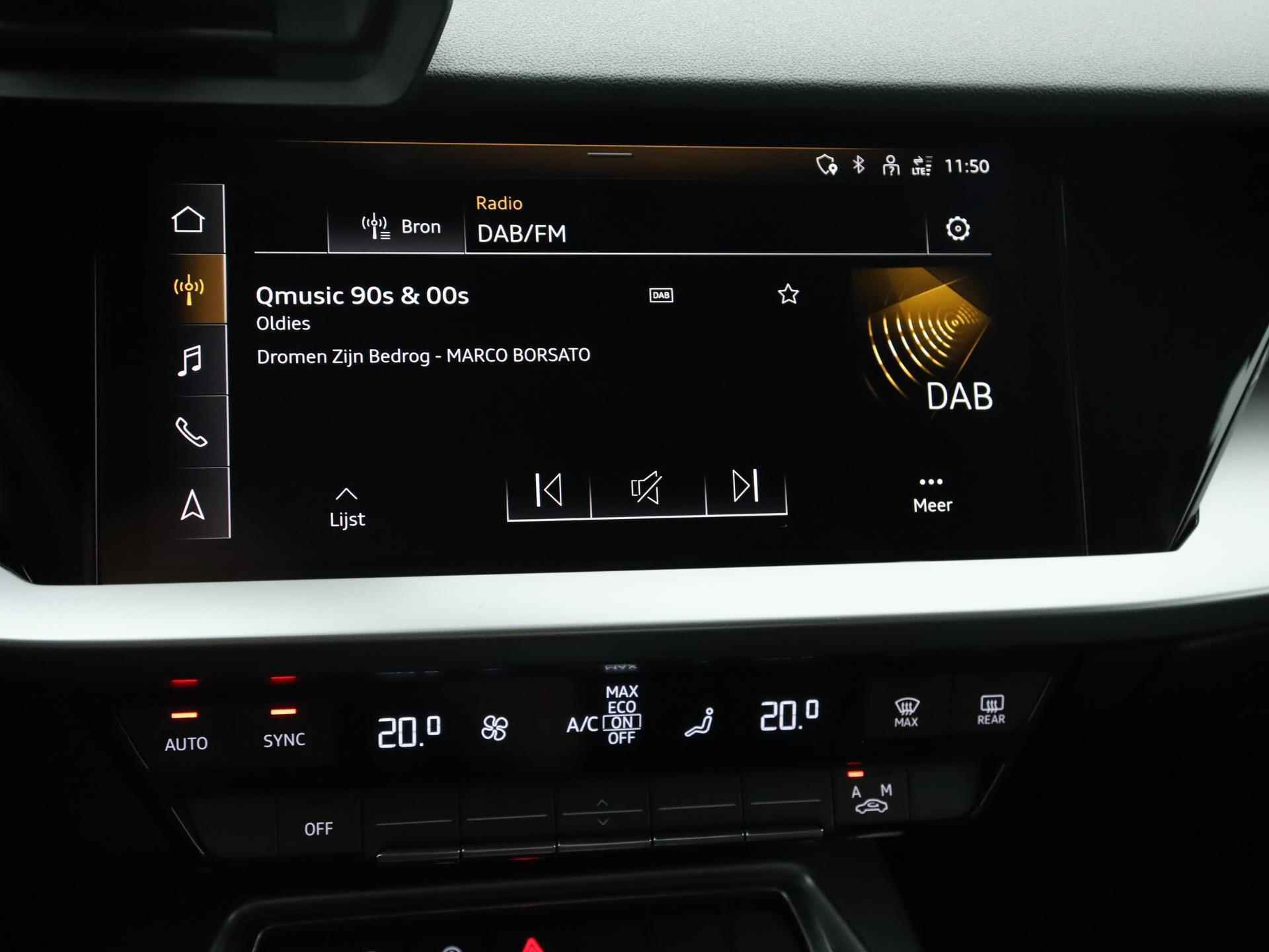 Audi A3 Sportback 35 TFSI Advanced edition 150 PK | Navigatie | Automaat | Virtual Cockpit | Parkeersensoren | Cruise Control | Climate Control | Keyless | Apple Carplay | Android Auto | Optiek Pakket Zwart Plus | Trekhaak | Fabrieksgarantie tot 2026 | - 11/21