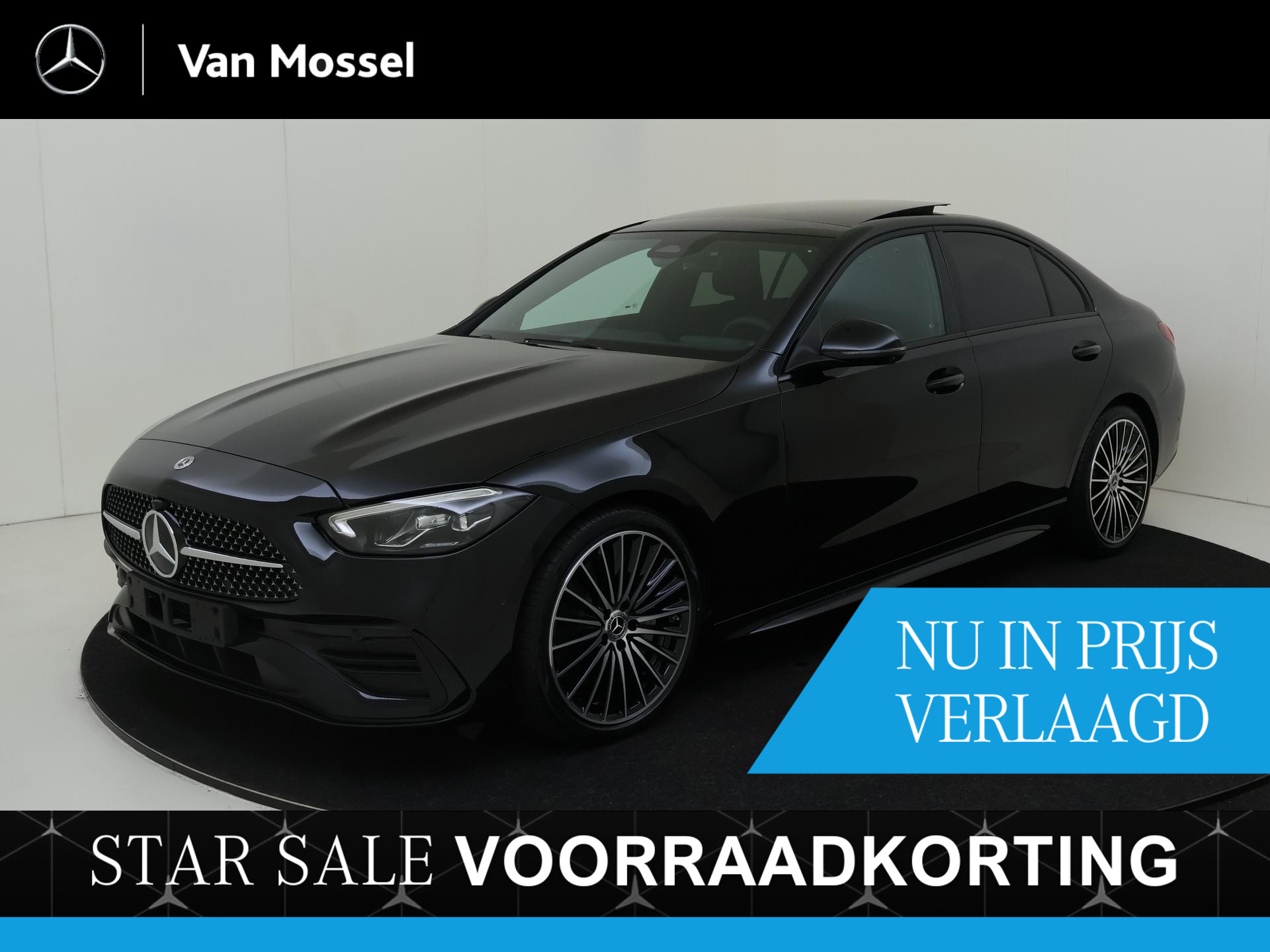 Mercedes-Benz C-klasse 200 AMG Line / Night/ Panoramadak/ Sfeerverlichting/ 19 inch/ Burmester